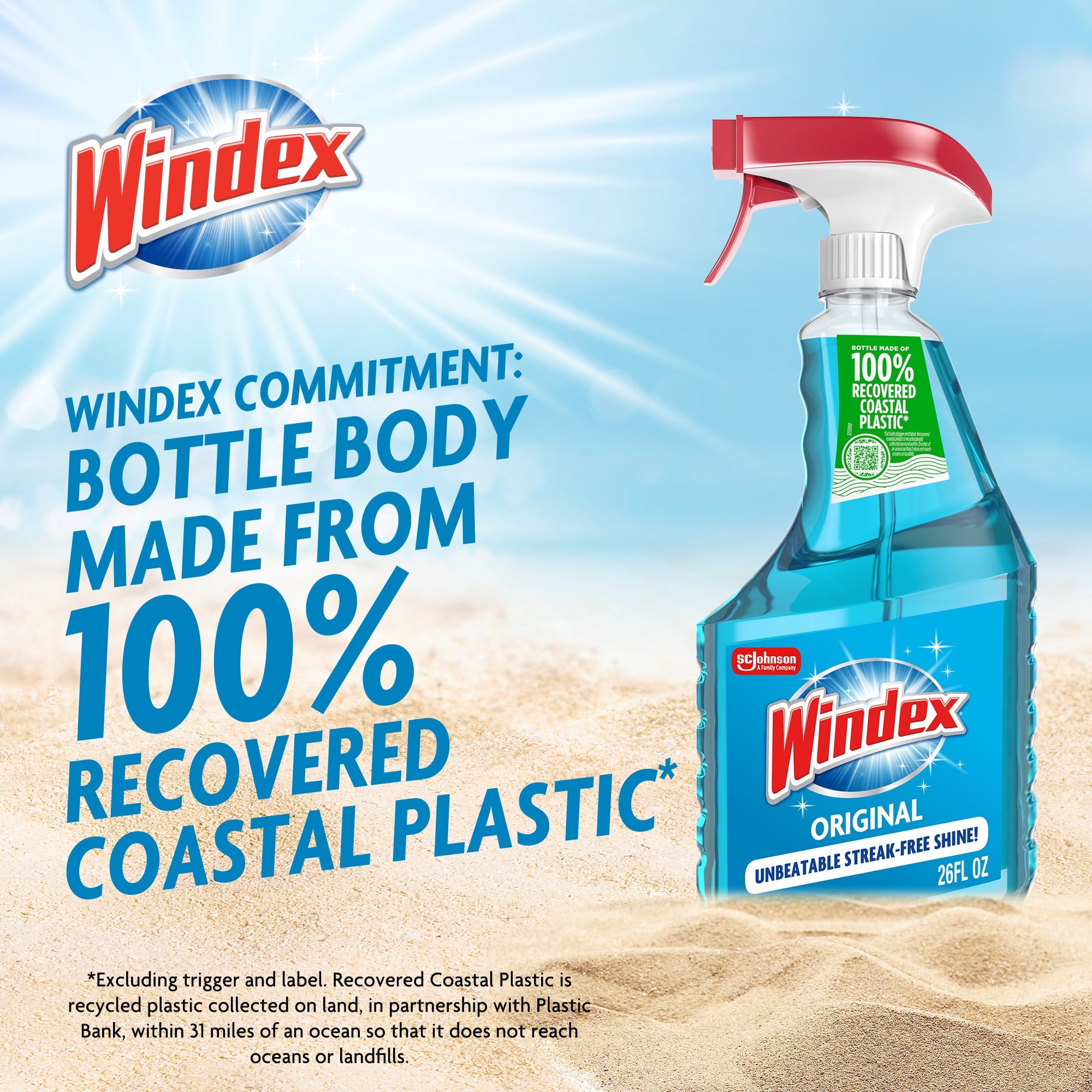 Windex Glass - Window, and Mirror Cleaner, Original Blue, Spray Bottle, 23 fl oz