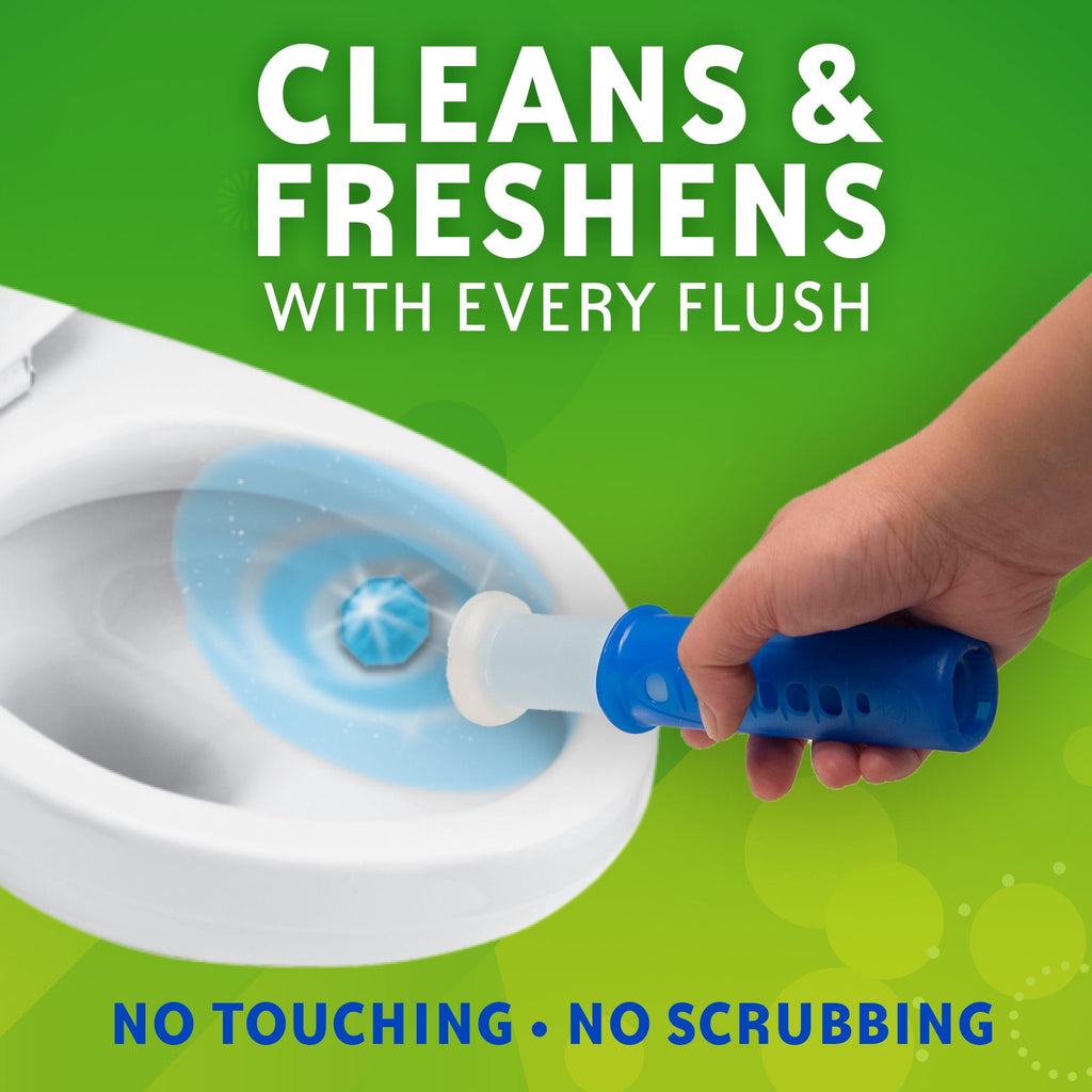 Scrubbing Bubbles Automatic Toilet Bowl Cleaner - Fresh Gel Cleaning Stamp, Rainshower, Dispenser & 6 Gel Stamps