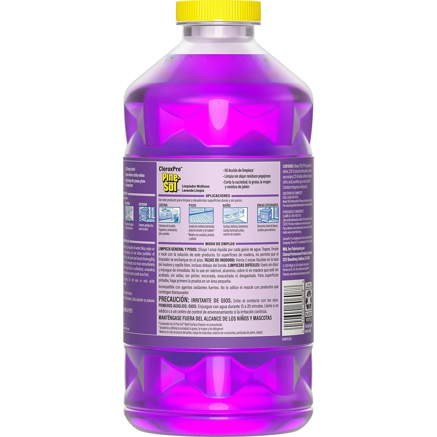 Pine-Sol Multi-Surface Cleaner - CloroxPro, All-Purpose Cleaner, Lavender Clean, 80 Fluid Ounces, Pack of 3 (60608)