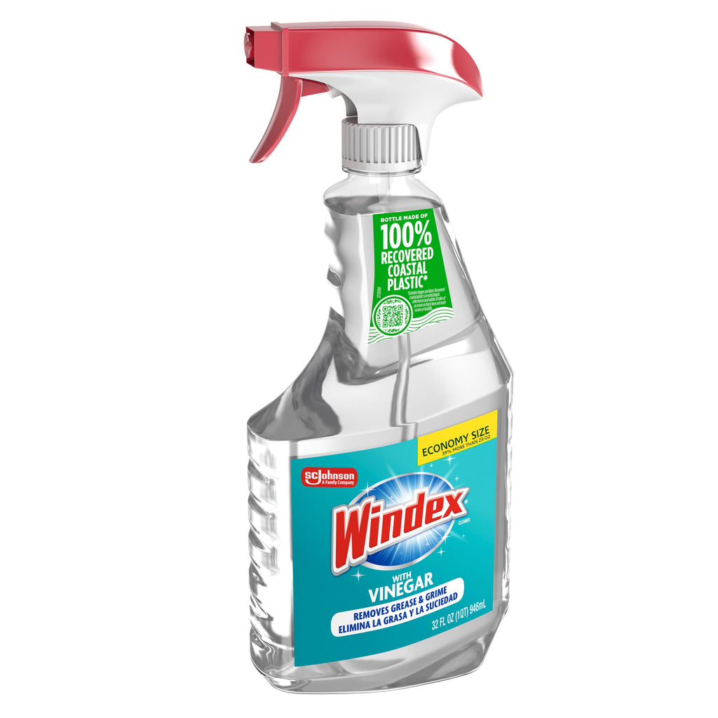 Windex with Vinegar Glass - Window, Mirror, and Glass Stove Top Cleaner, Spray Bottle, 32 fl oz