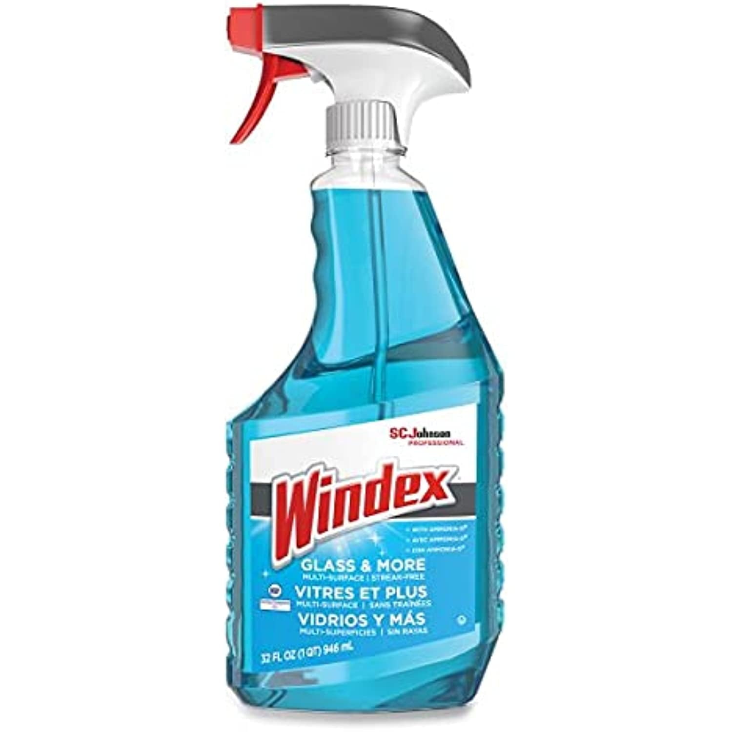 Windex Powerized Glass Cleaner With Ammonia-D - 32 Oz. Trigger Spray Bottle (Pack Of 3)