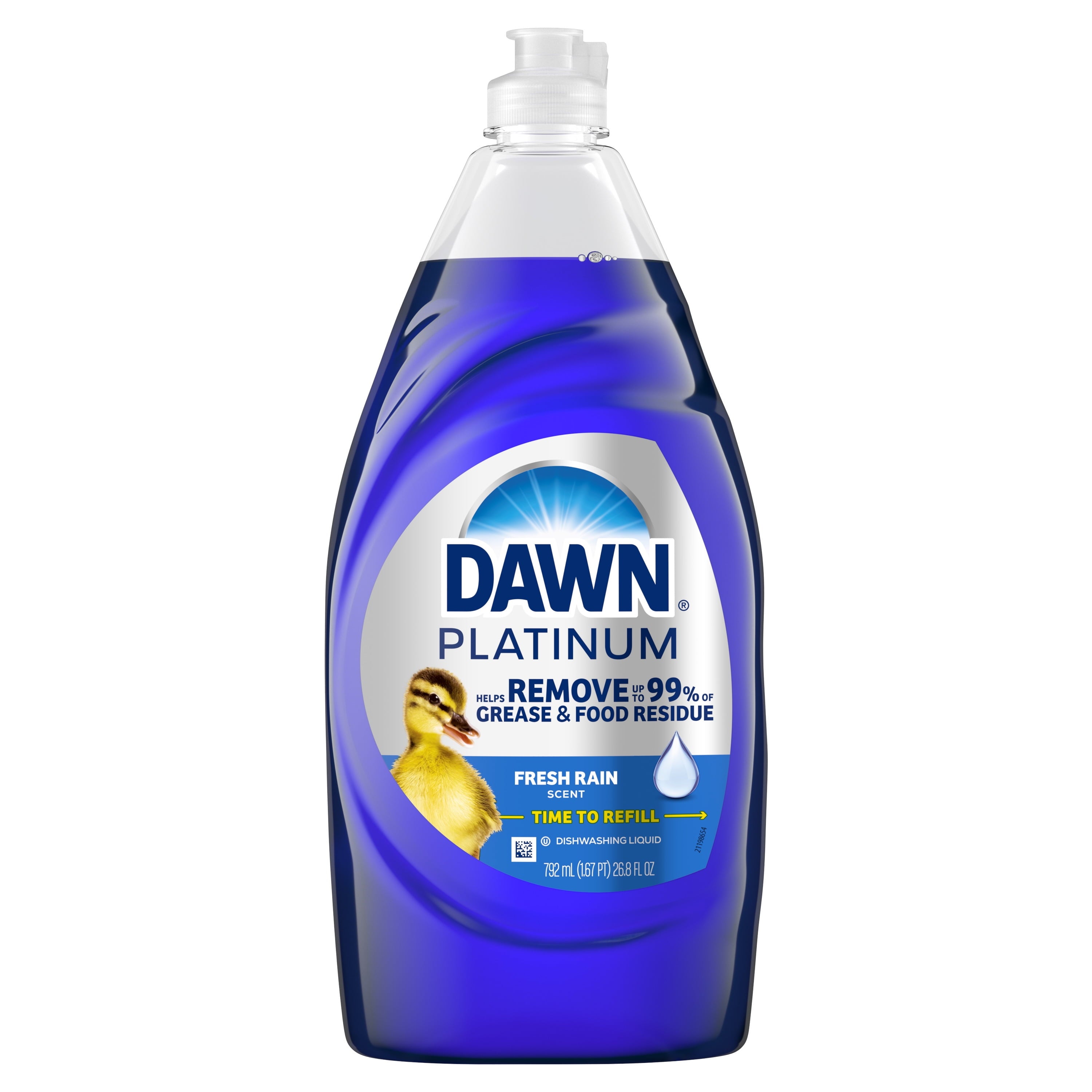 Dawn Platinum Liquid Dish Soap - Dishwashing Liquid, Grease Removal, Fresh Rain, 26.8oz
