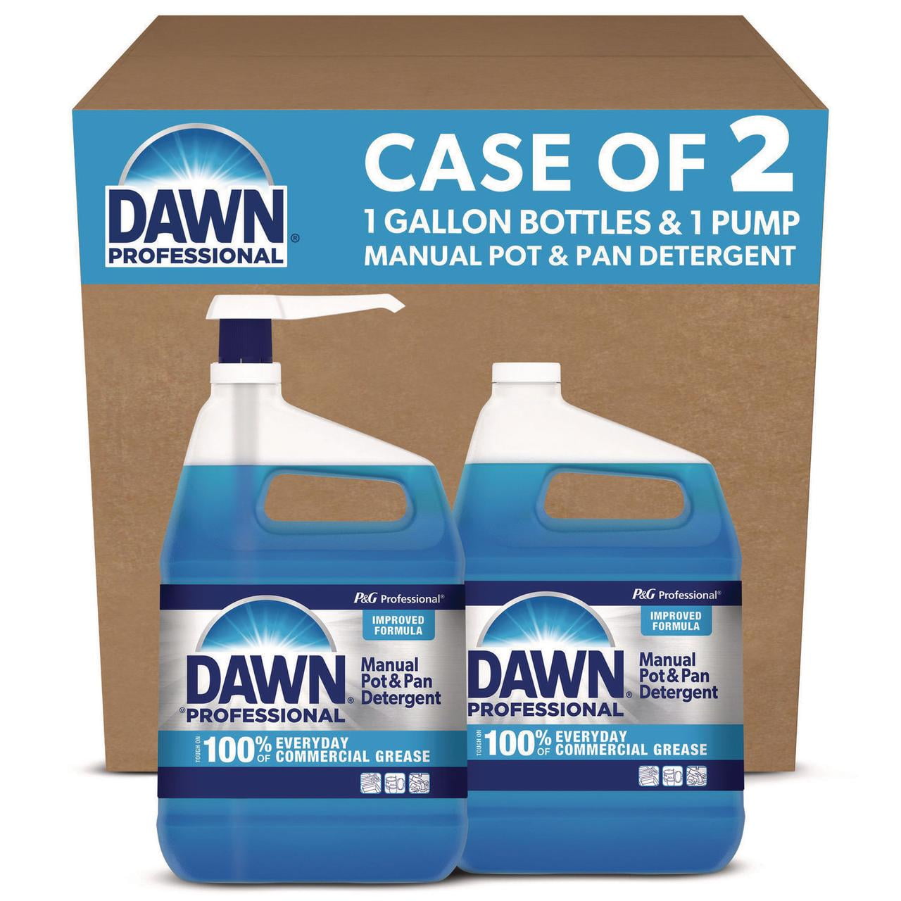 Dawn Manual Pot and Pan Dish Detergent - Original Scent, 1 gal Bottle, 2/Carton