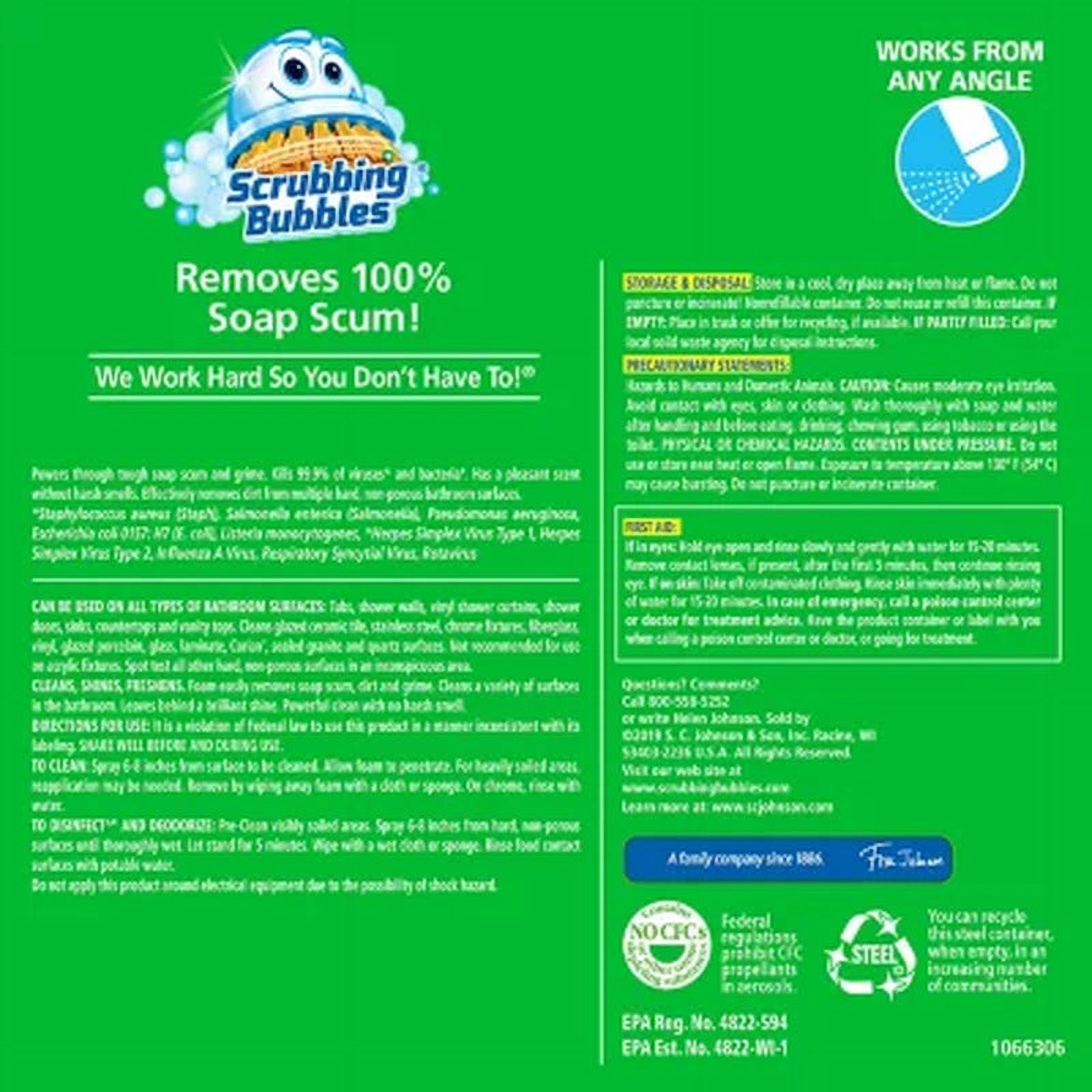 Scrubbing Bubbles Bathroom Cleaner - Rainshower, 4 Count., 100 Oz.