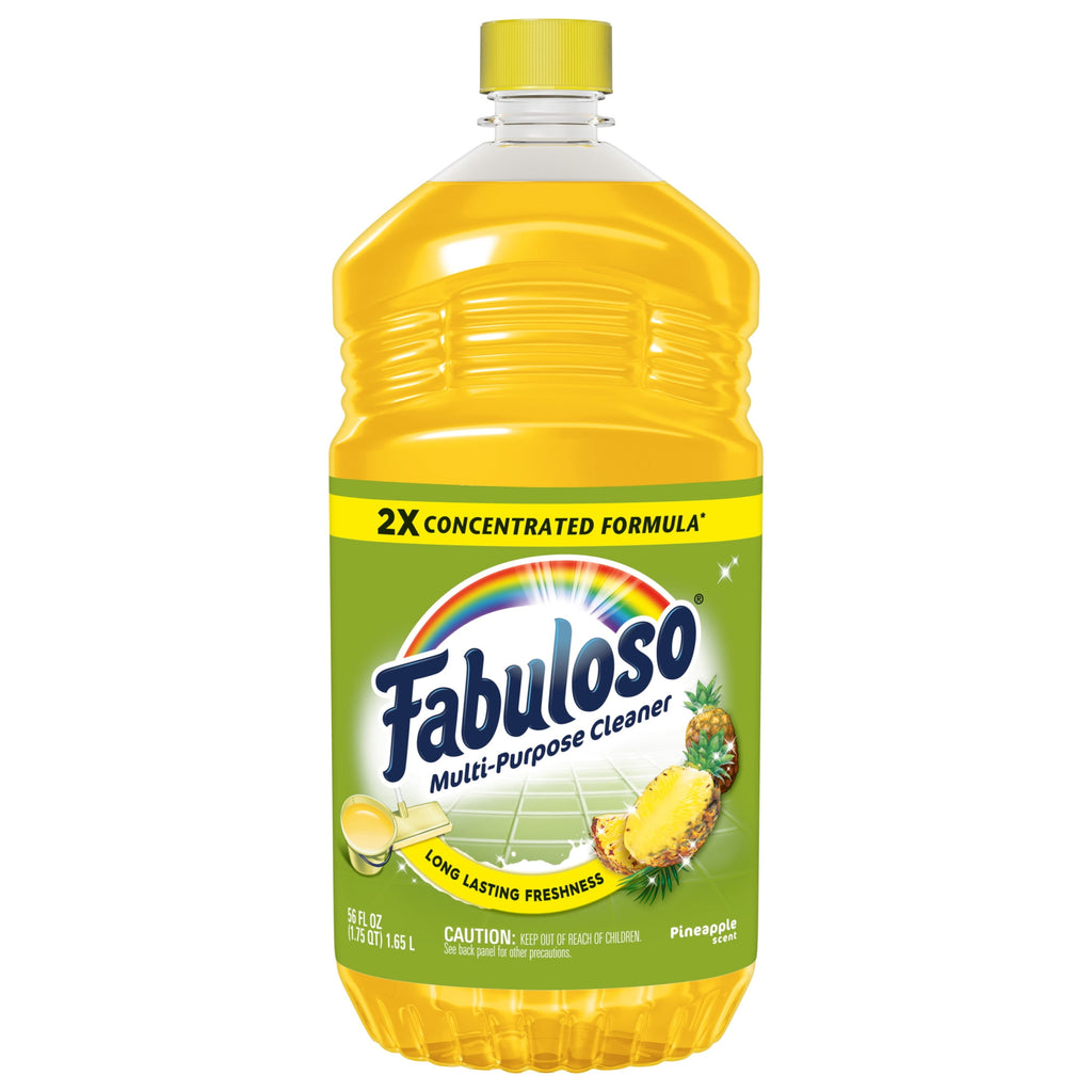 Fabuloso 2X Multi-Purpose Cleaner - No Rinse Floor Cleaner, Long-Lasting Freshness, Pineapple Scent, 56 fl oz