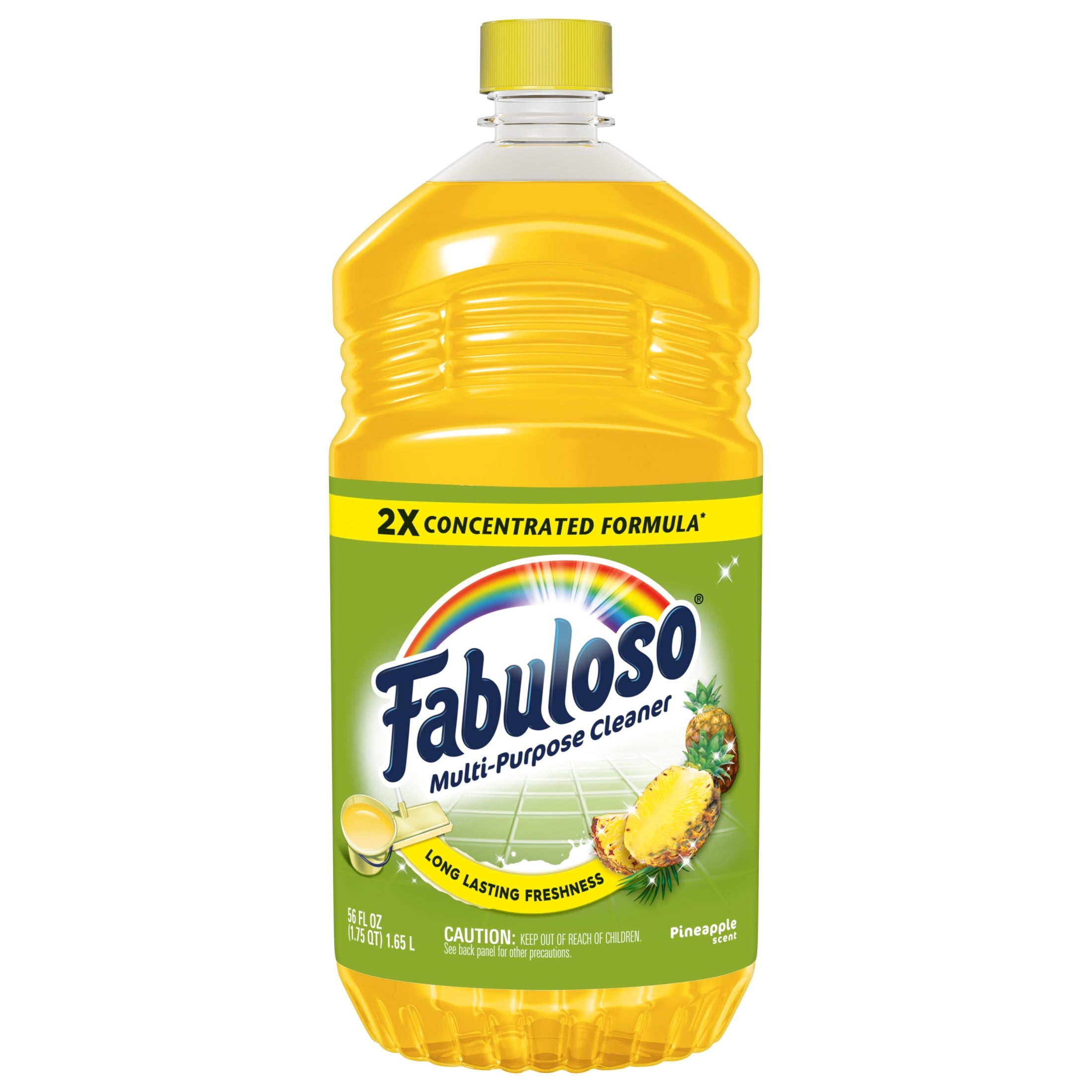 Fabuloso 2X Multi-Purpose Cleaner - No Rinse Floor Cleaner, Long-Lasting Freshness, Pineapple Scent, 56 fl oz