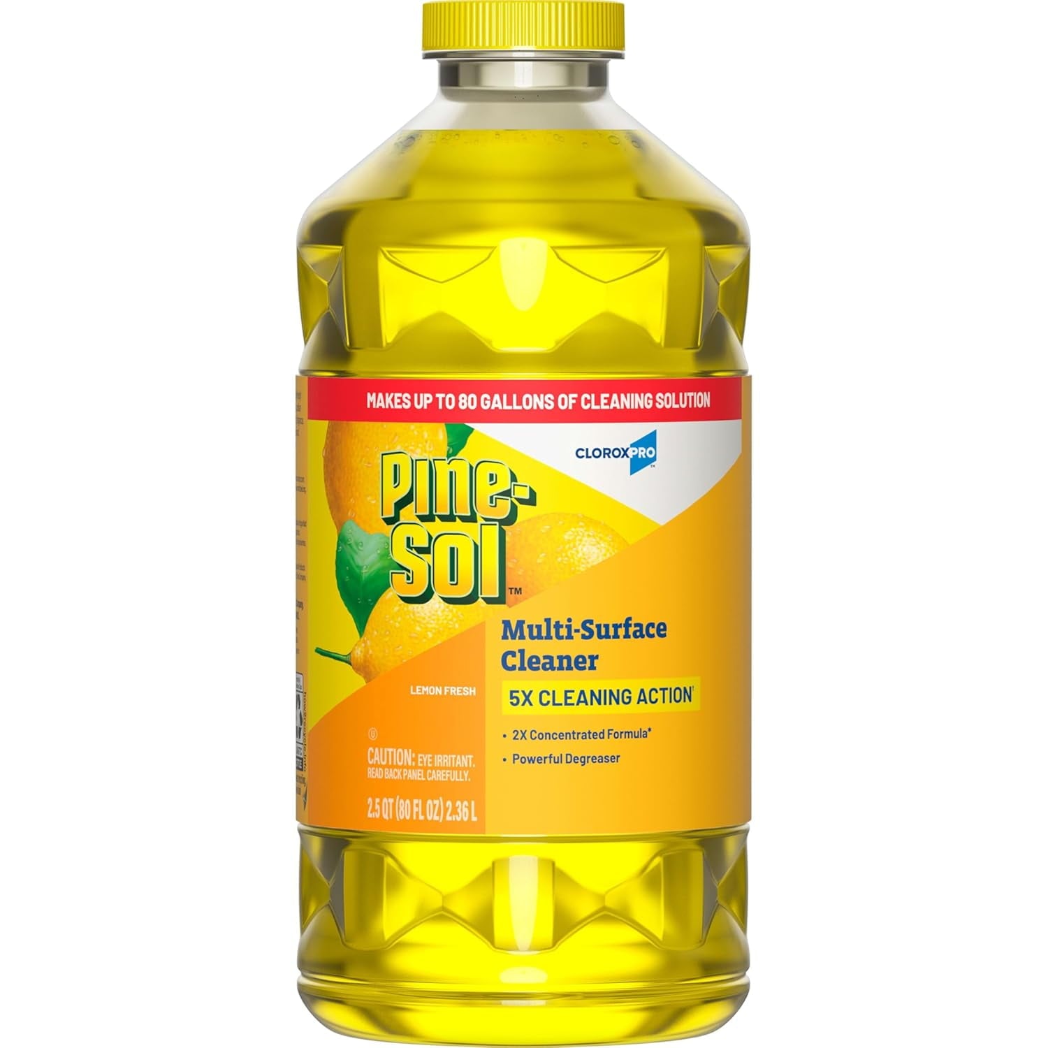 Pine-Sol Multi-Surface Cleaner - Lemon Fresh, 80 fl oz Bottles (Pack of 4), Concentrated All-Purpose Cleaner & Degreaser