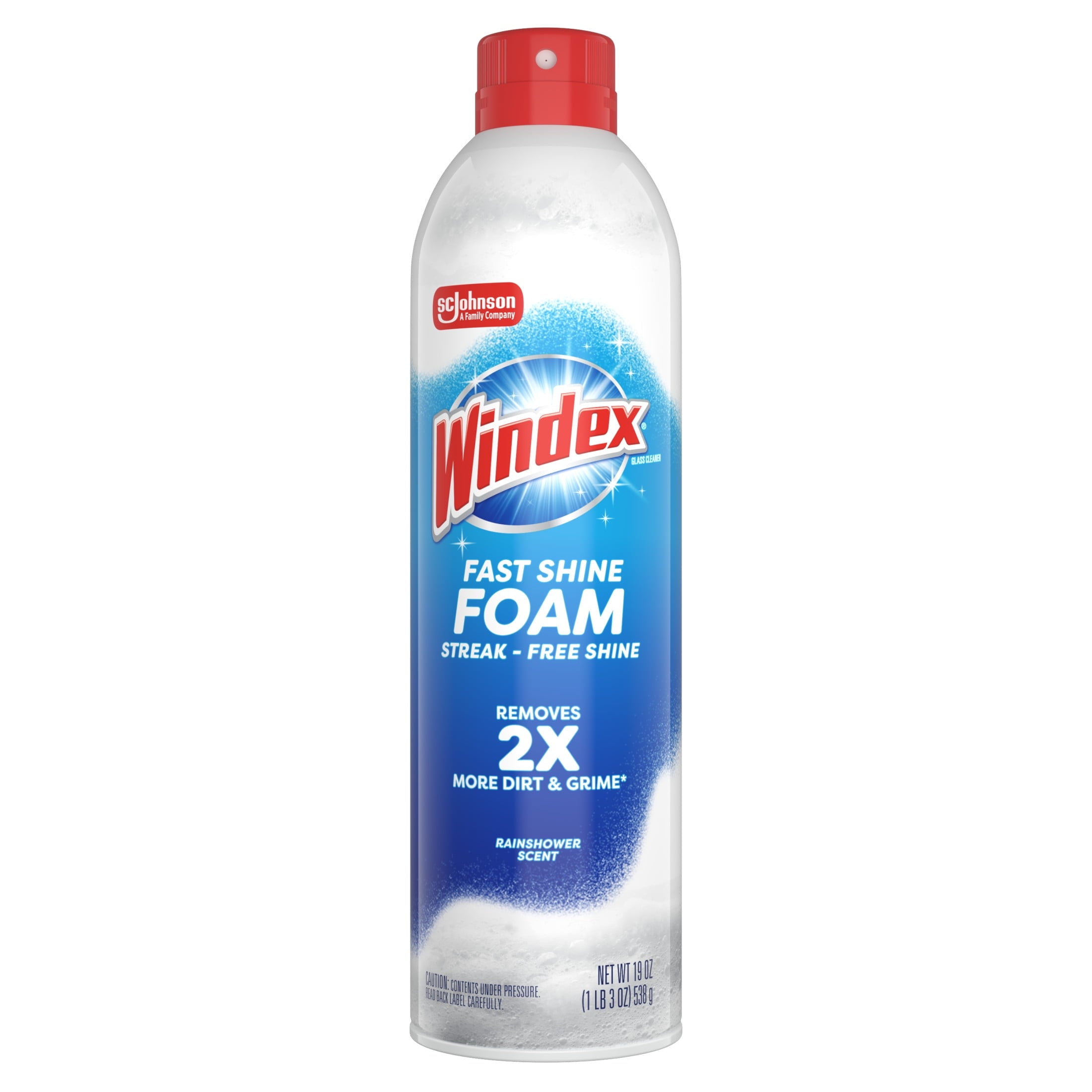 Windex Fast Shine Foam Glass - Window, and Mirror All-Purpose Cleaner, No-Drip Aerosol Cleaning Spray, 19 oz