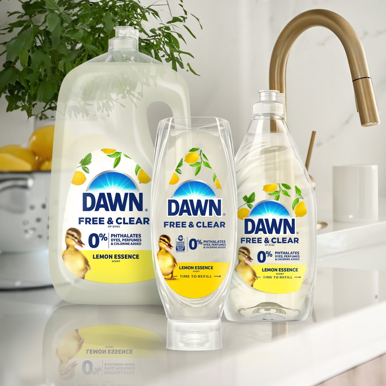 Dawn Free & Clear EZ-Squeeze Dish Soap - Lemon, 24.3 fl oz