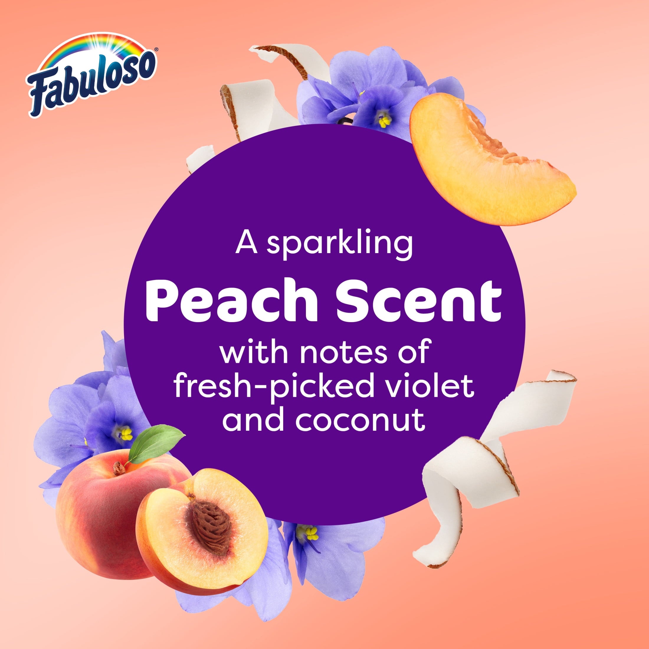 Fabuloso 2X Multi-Purpose Cleaner - No Rinse Floor Cleaner, Peach Scent, 56 fl oz