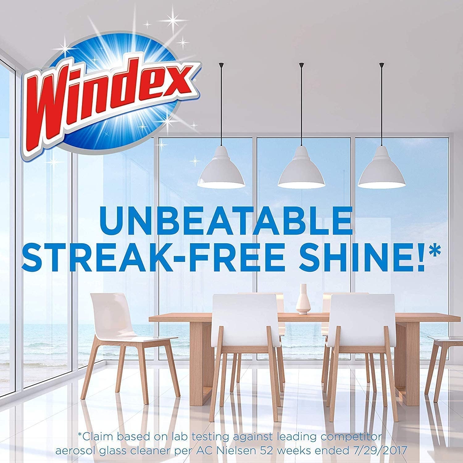 Windex Original Glass & Window Cleaner - Streak-Free Blue Glass Cleaner - 25.87 Fl Oz