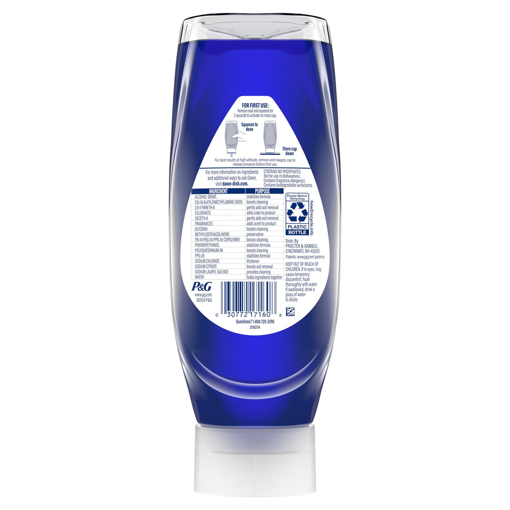 Dawn Platinum Plus PowerSuds Liquid Dish Soap - 17.4 oz. EZ-Squeeze Bottle