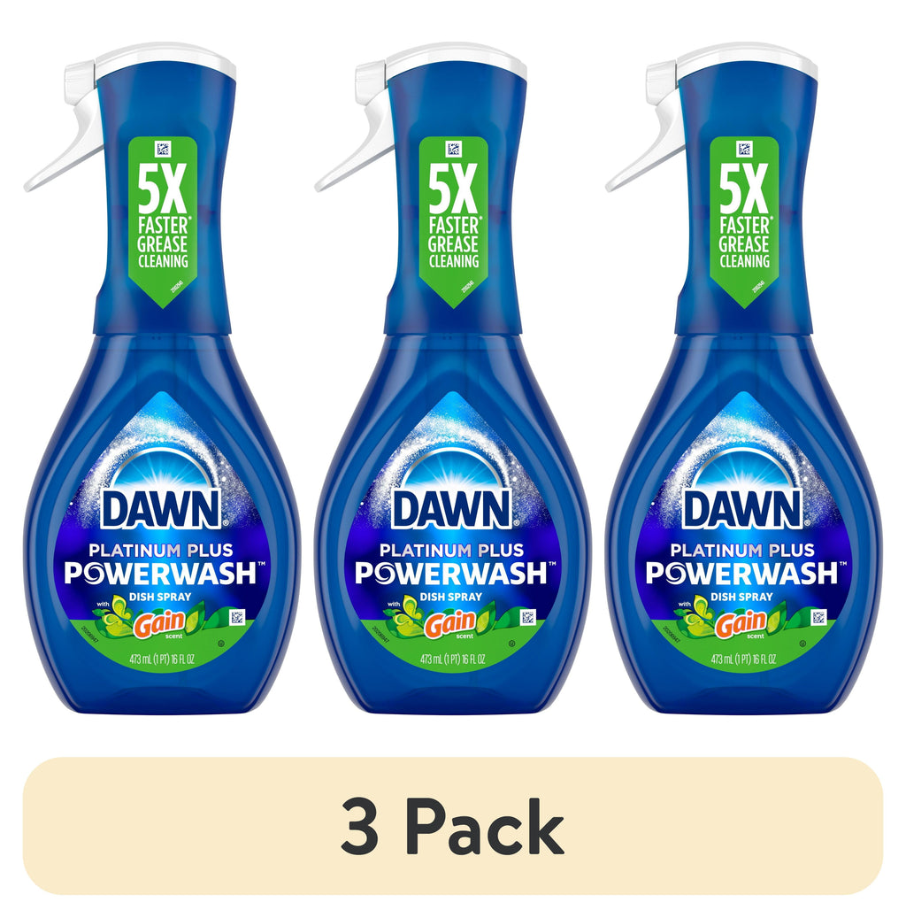 Dawn Powerwash Spray - Dish Soap, Dishwashing Liquid, Gain Original, 1 Starter Kit, 16 Fl Oz - 3-Pack