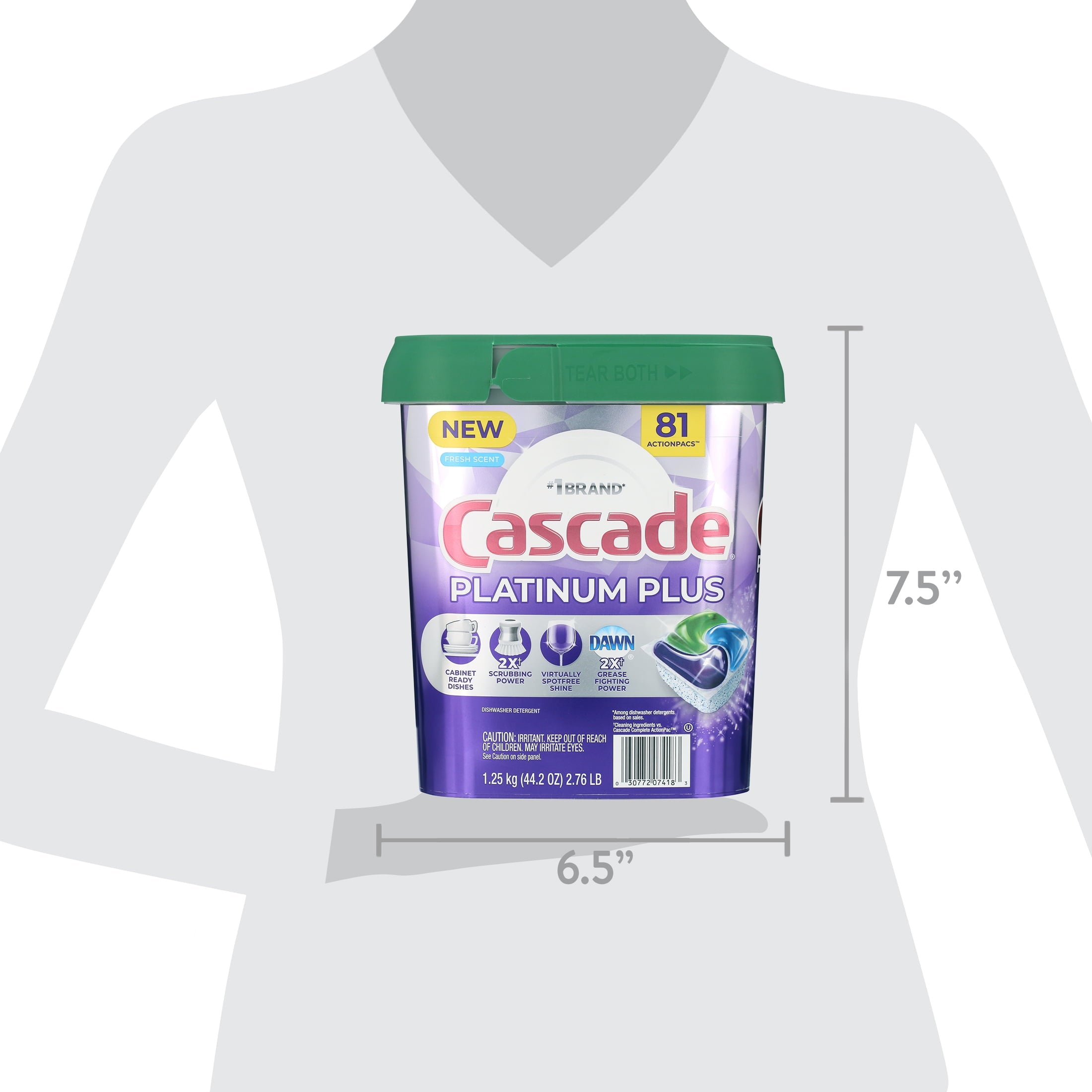 Cascade Platinum Plus ActionPacs Dishwasher Detergent Pods Fresh Scent (81 Count)