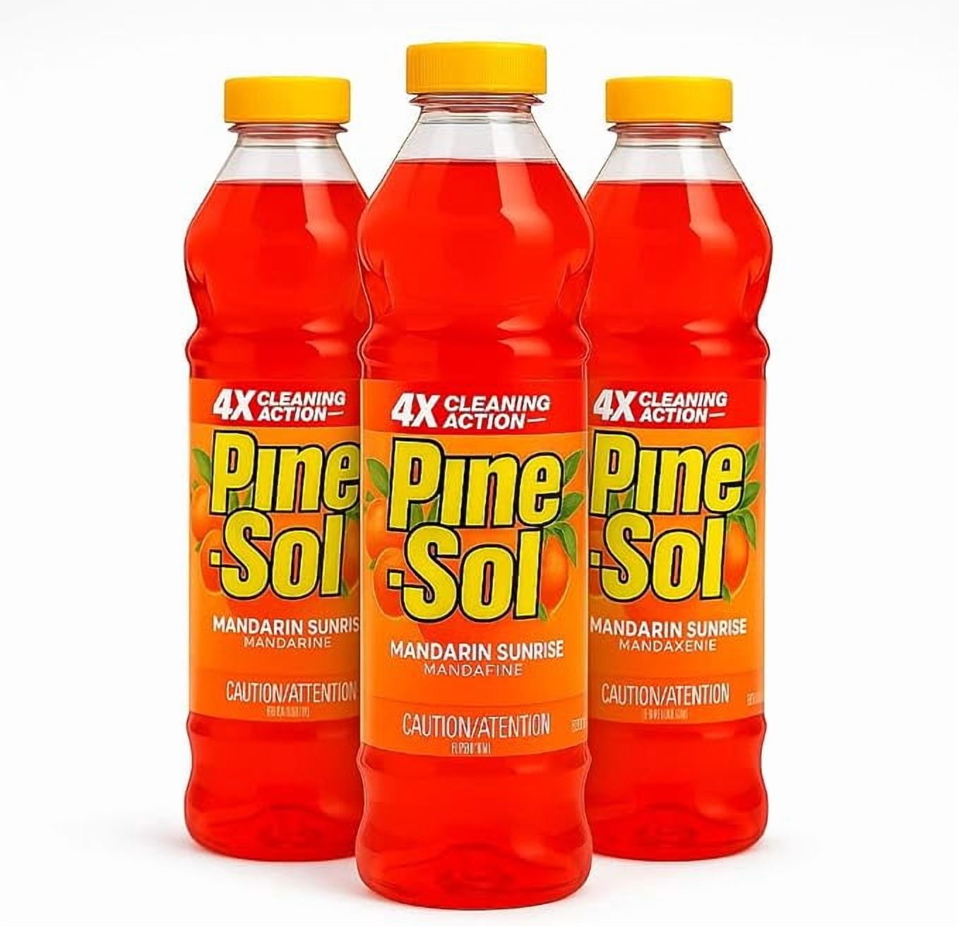 Pine-Sol Multi-Surface Cleaner - 4X Cleaning Action, 828 mL, Mandarin Sunrise, (4 Pack)