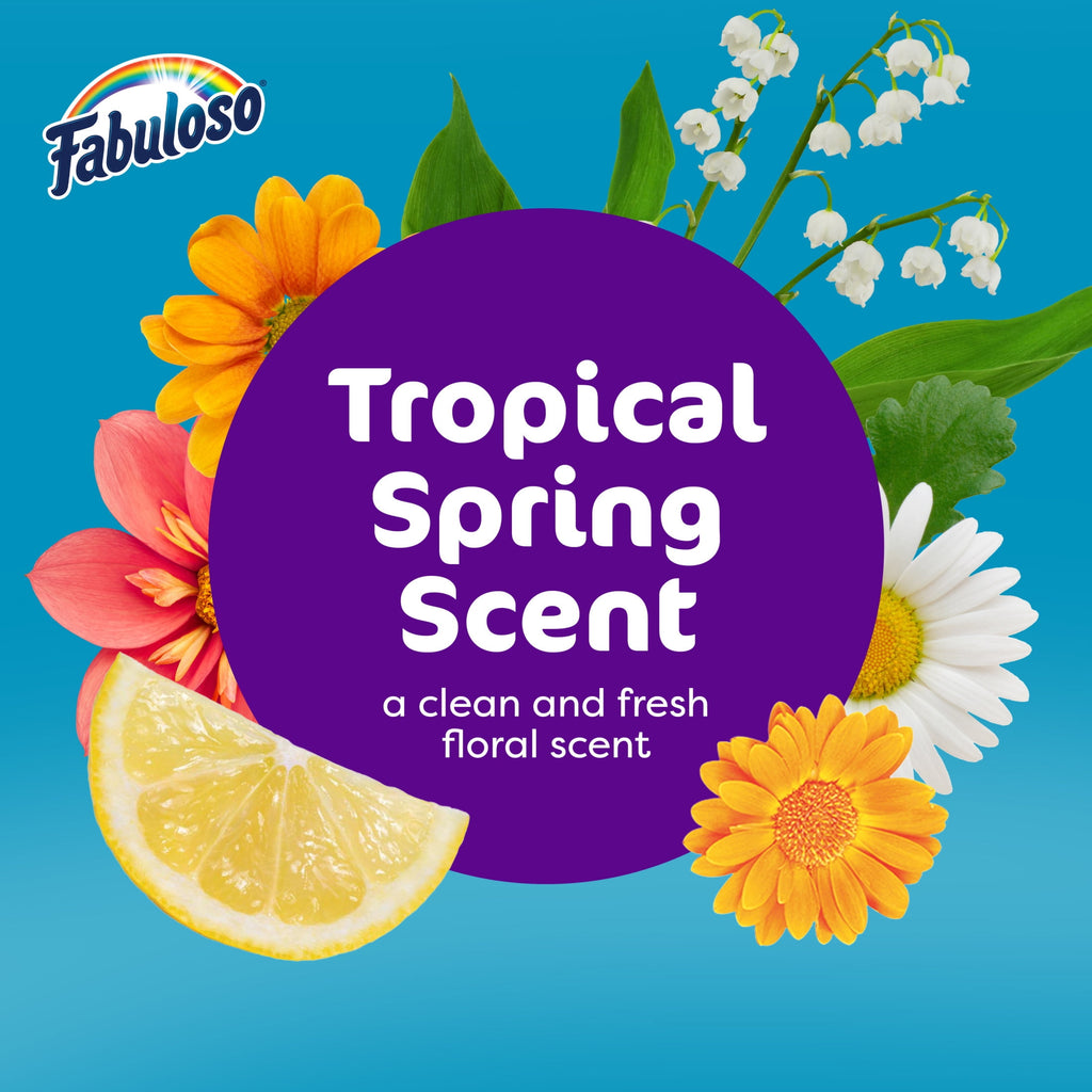 Fabuloso 2X Multi-Purpose Cleaner - No Rinse Floor Cleaner, Tropical Spring Scent, 56 fl oz