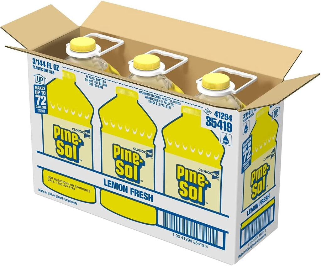 Clorox 35419 Pine-Sol Lemon Fresh All-Purpose Cleaner Bottle - 144-Ounce (3-Pack)