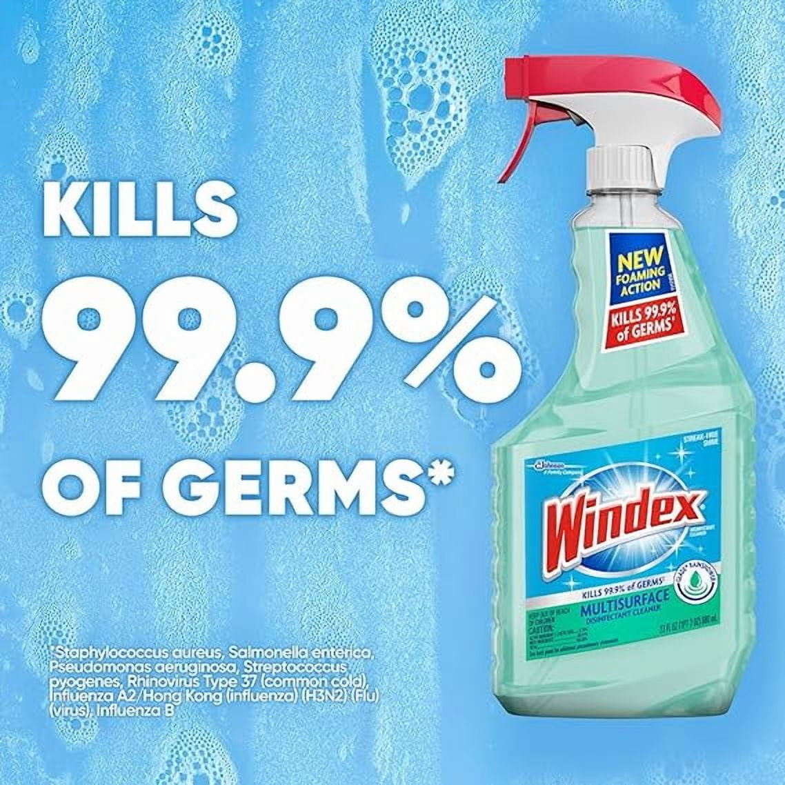 Windex Disinfectant Cleaner Multi-Surface with Glade Rainshower - Spray Bottle, 23 fl oz