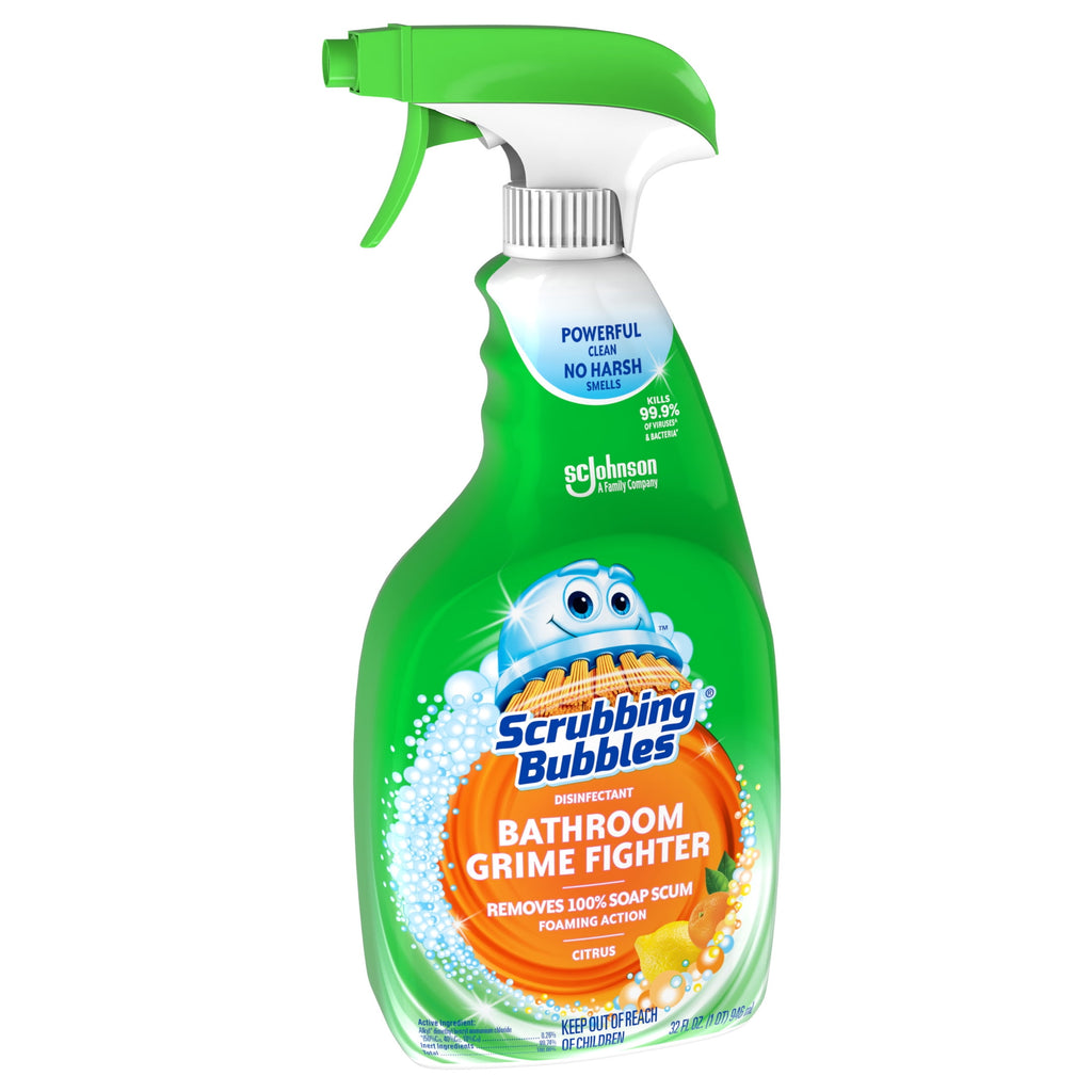 Scrubbing Bubbles Disinfectant Bathroom Shower & Tub Cleaner Grime Fighter Spray - Citrus, 32 oz