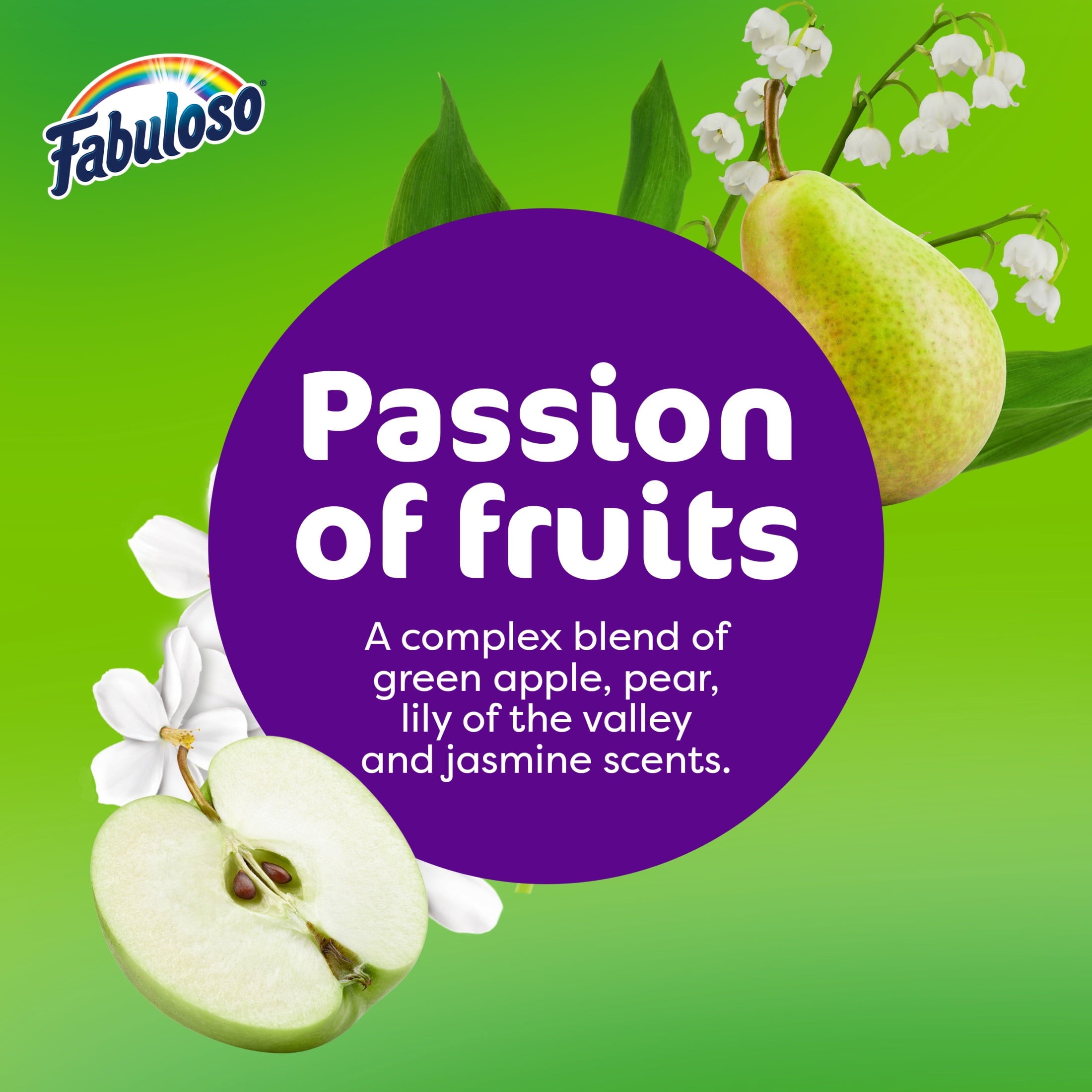 Fabuloso 2X Multi-Purpose Cleaner - No Rinse Floor Cleaner, Passion of Fruits Scent, 169 fl oz
