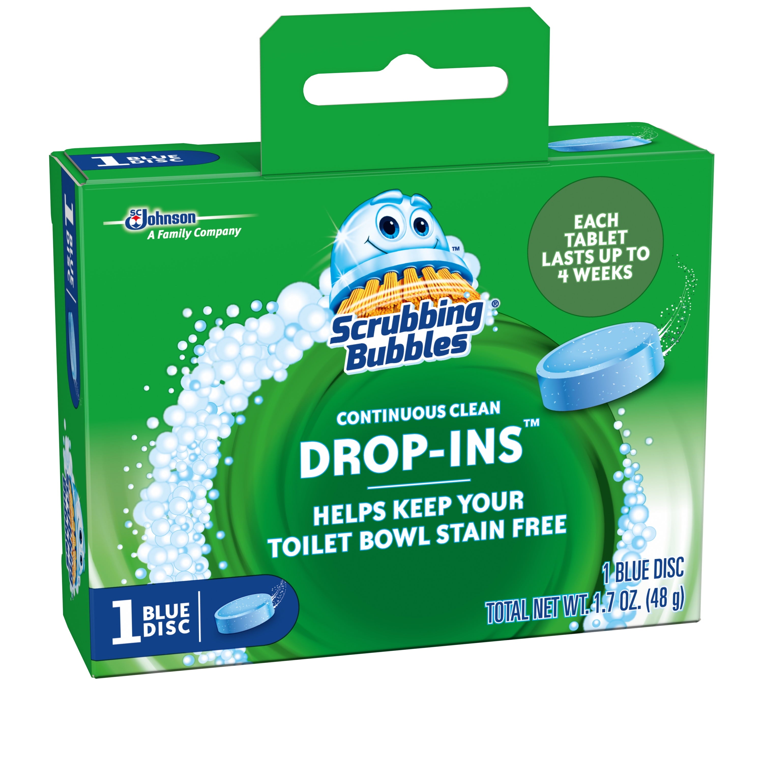 Scrubbing Bubbles Continuous Clean Drop-Ins - Blue Disc, 1 count