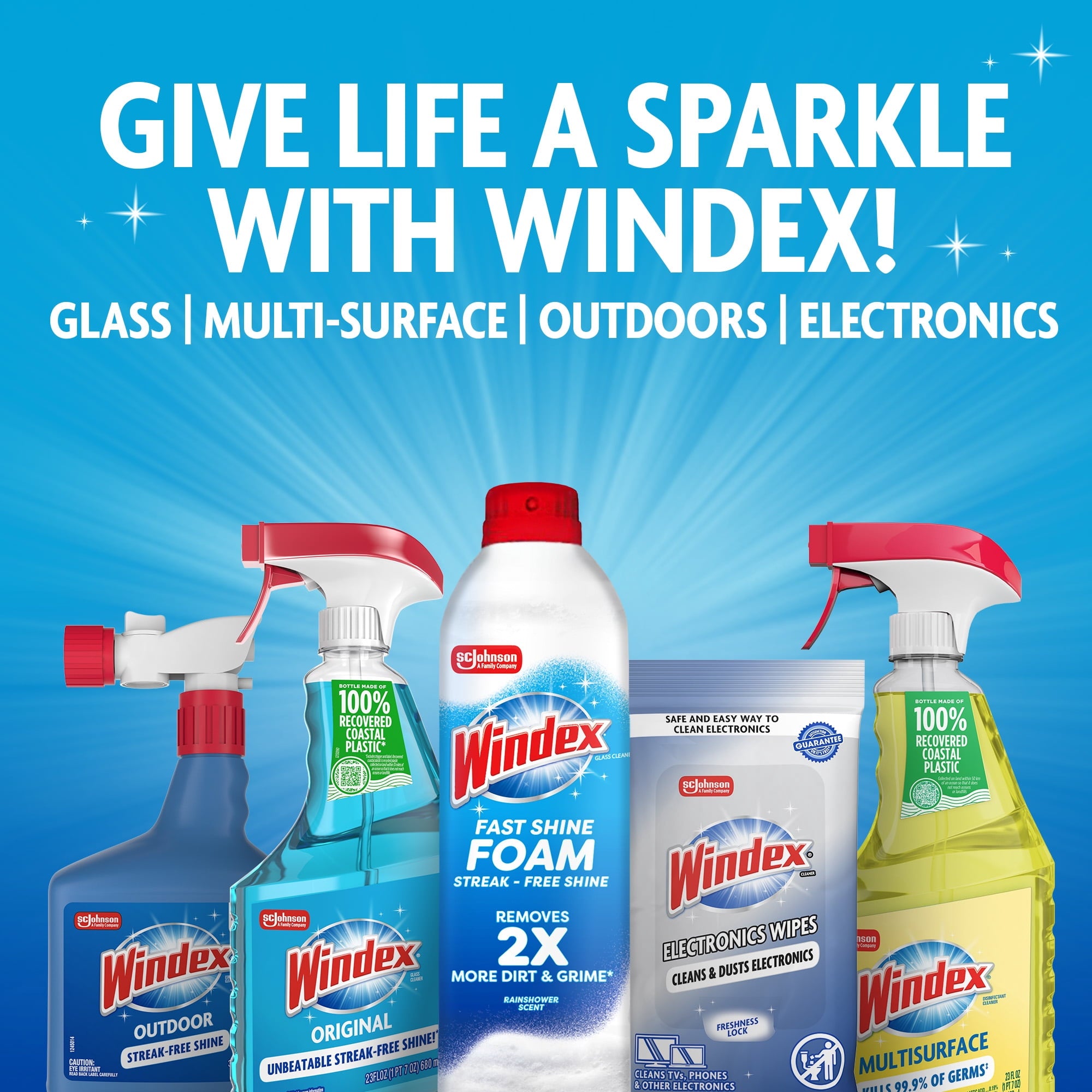 Windex with Vinegar Glass - Window, Mirror, and Glass Stove Top Cleaner, Spray Bottle, 32 fl oz