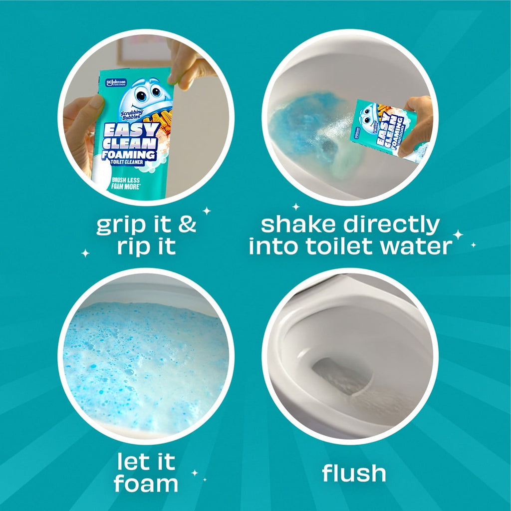 Scrubbing Bubbles Easy Clean Toilet Bowl Cleaner Foaming Powder - 2 Count