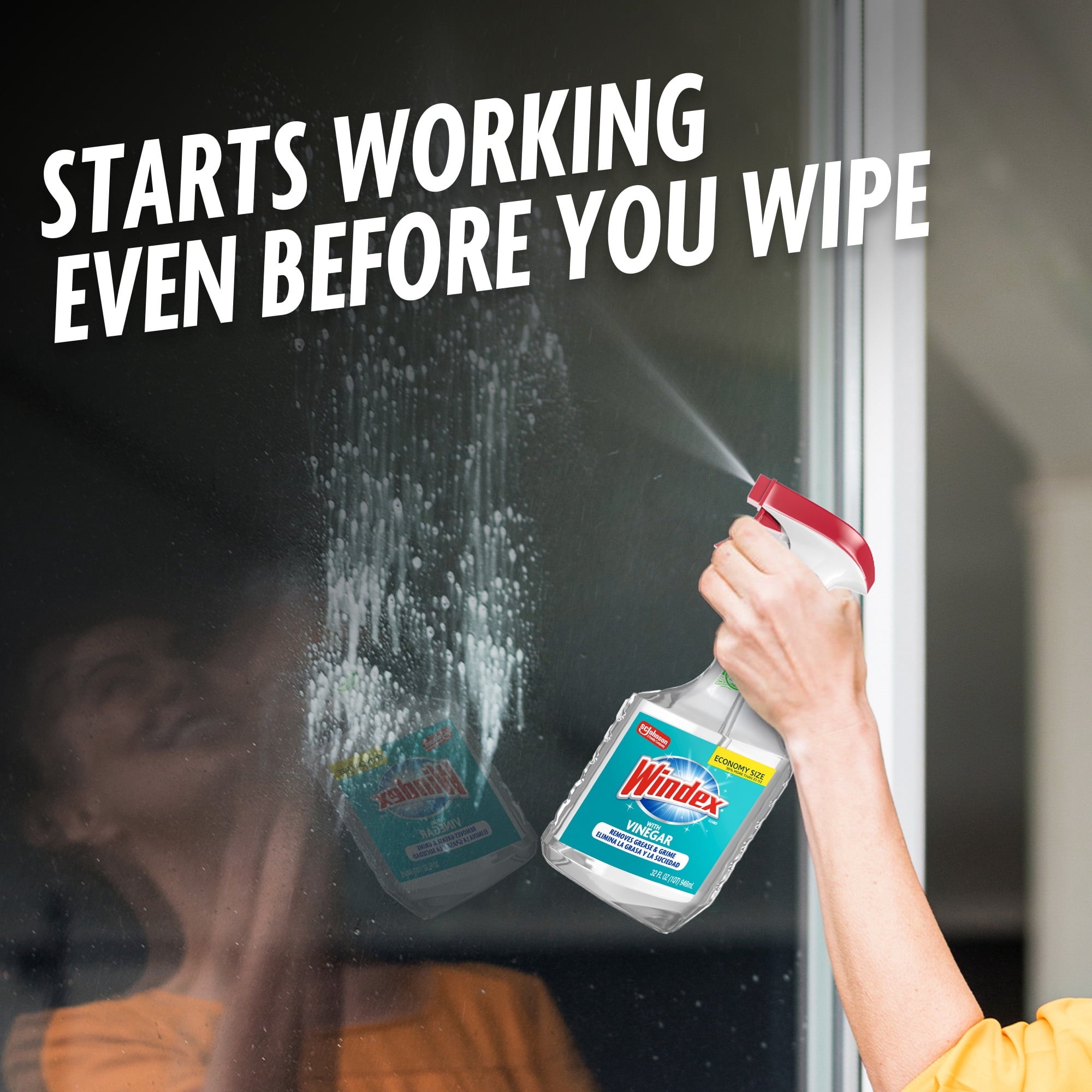Windex with Vinegar Glass - Window, Mirror, and Glass Stove Top Cleaner, Spray Bottle, 32 fl oz