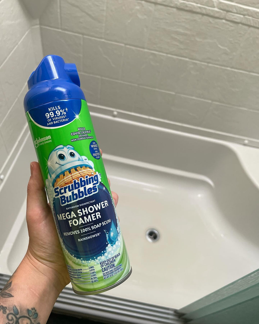 Scrubbing Bubbles Mega Bathroom Shower Cleaner Foam Disinfectant Spray Aerosol - 20oz