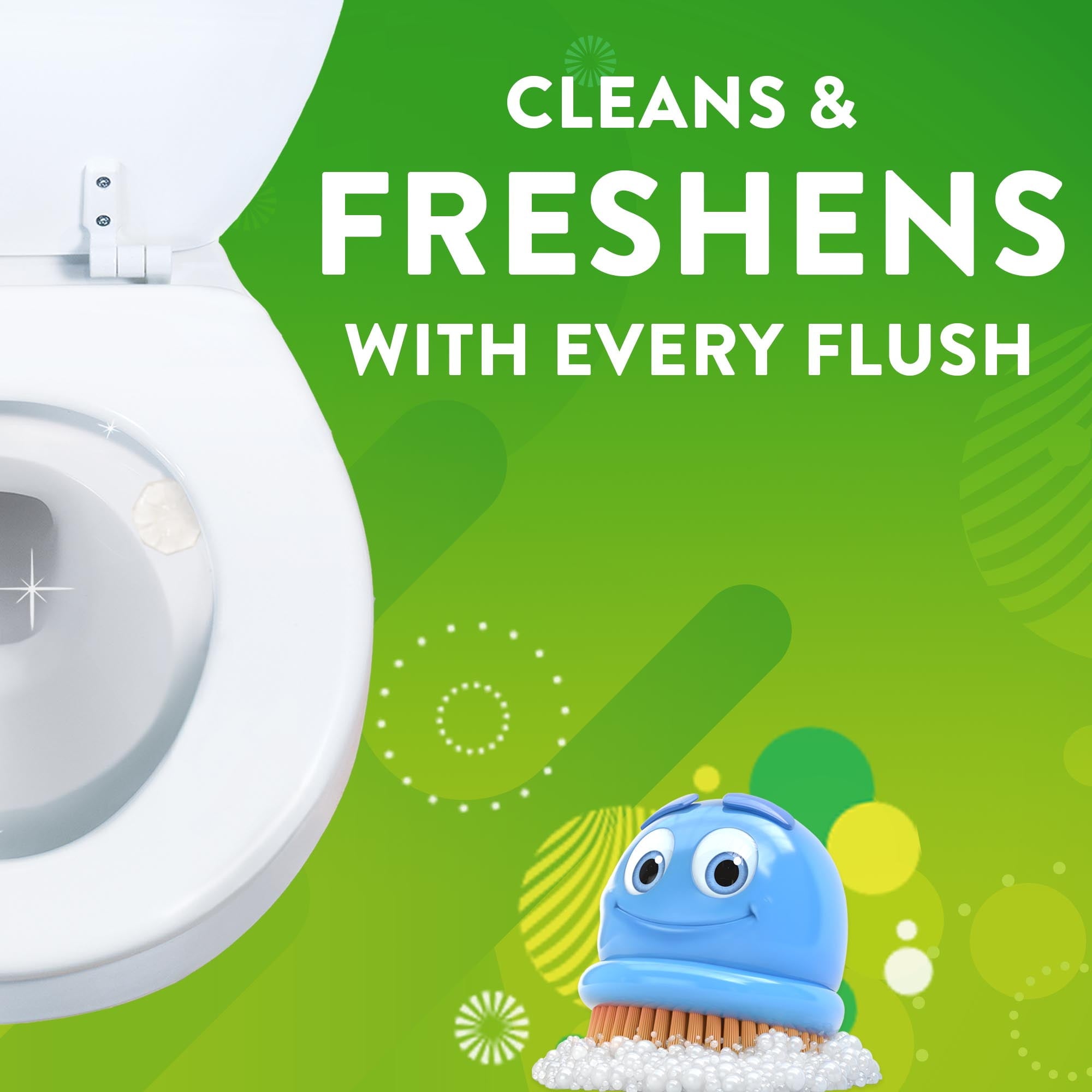 Scrubbing Bubbles Fresh Gel Toilet Cleaning Stamp - Floral Fusion, Dispenser with 6 Gel Stamps, 1.34 oz