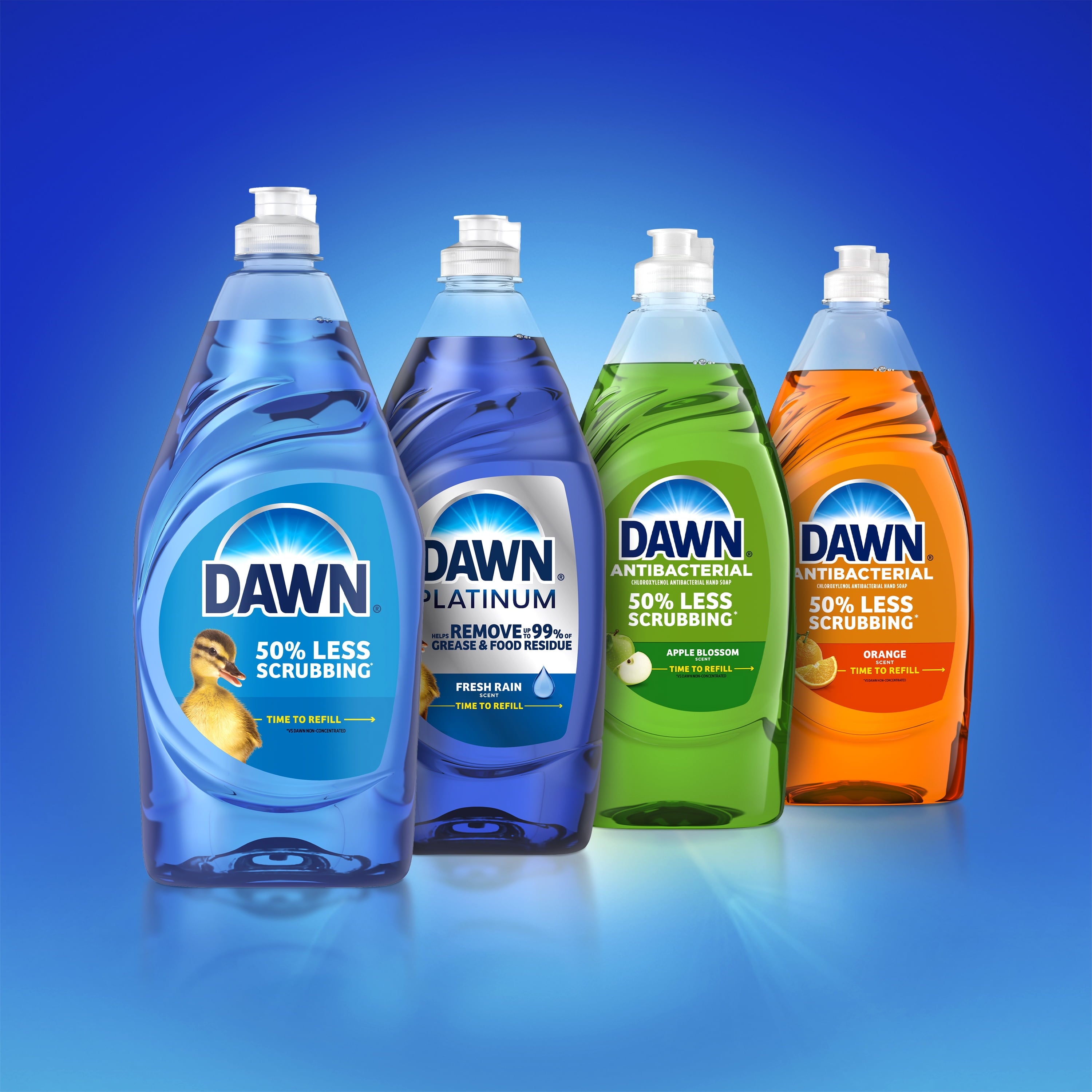 Dawn Platinum Liquid Dish Soap - Dishwashing Liquid, Grease Removal, Fresh Rain, 26.8oz