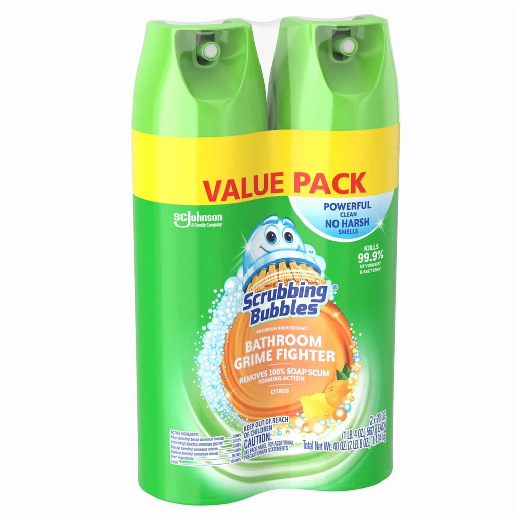FLINT - ?Scrubbing Bubbles Bathroom Grime Fighter Cleaner - Citrus, 20 Oz, 2 Count