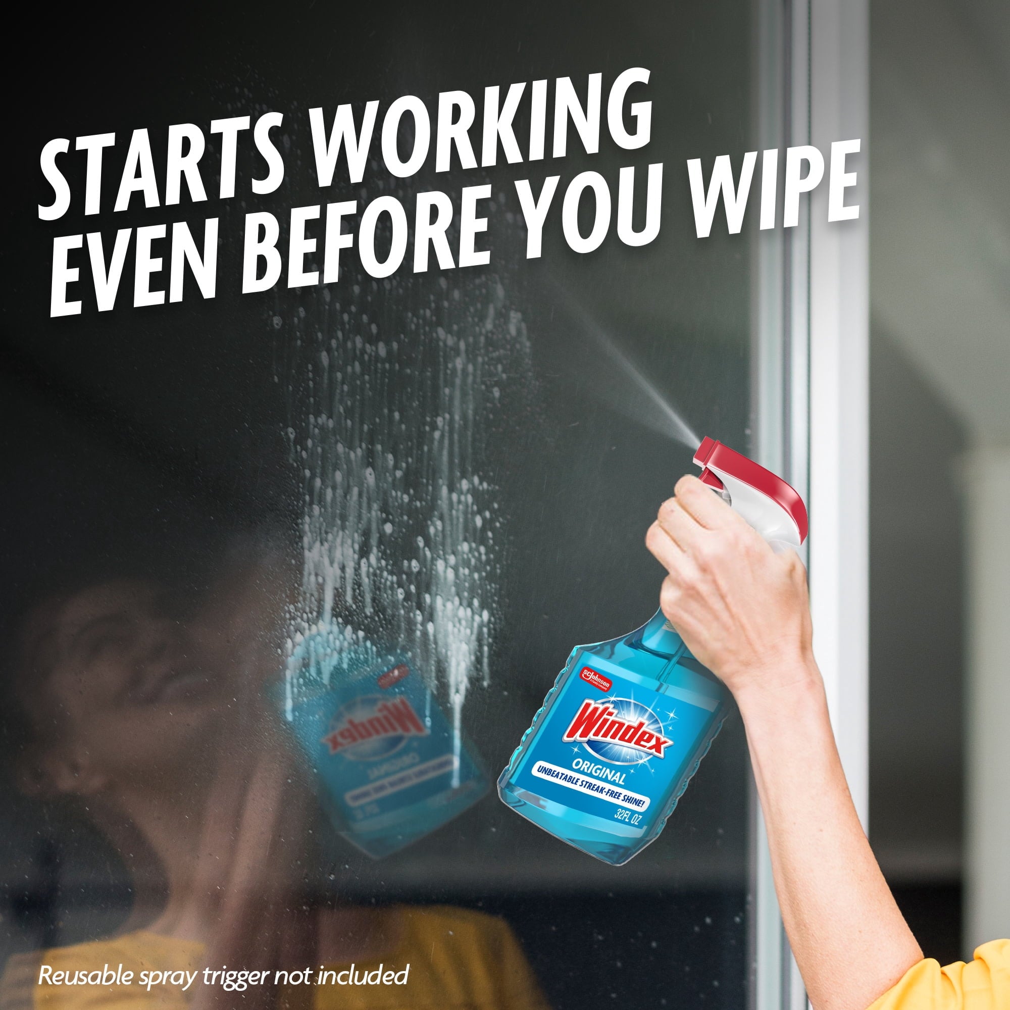 Windex Glass - Window, and Mirror Cleaner, Original Blue, Spray Bottle, 32 fl oz.