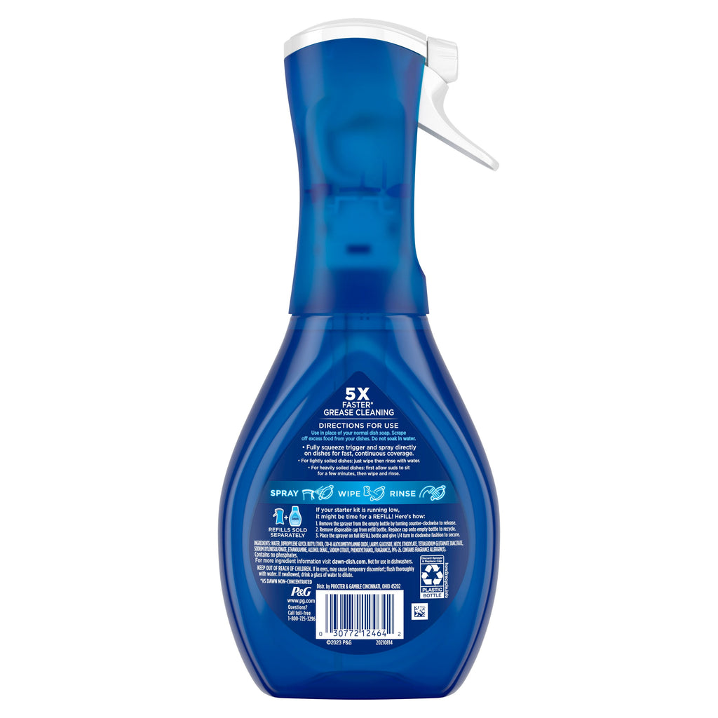 Dawn Powerwash Spray - Dish Soap, Dishwashing Liquid, Gain Original, 1 Starter Kit, 16 Fl Oz - 3-Pack