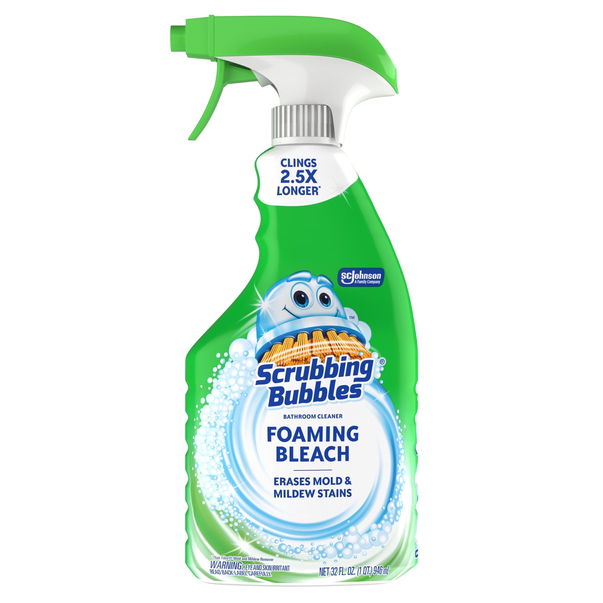 Scrubbing Bubbles Foaming Bleach Bathroom Shower & Tub Cleaner Spray - Mold & Mildew Stain Remover, 32 oz (4 pack)