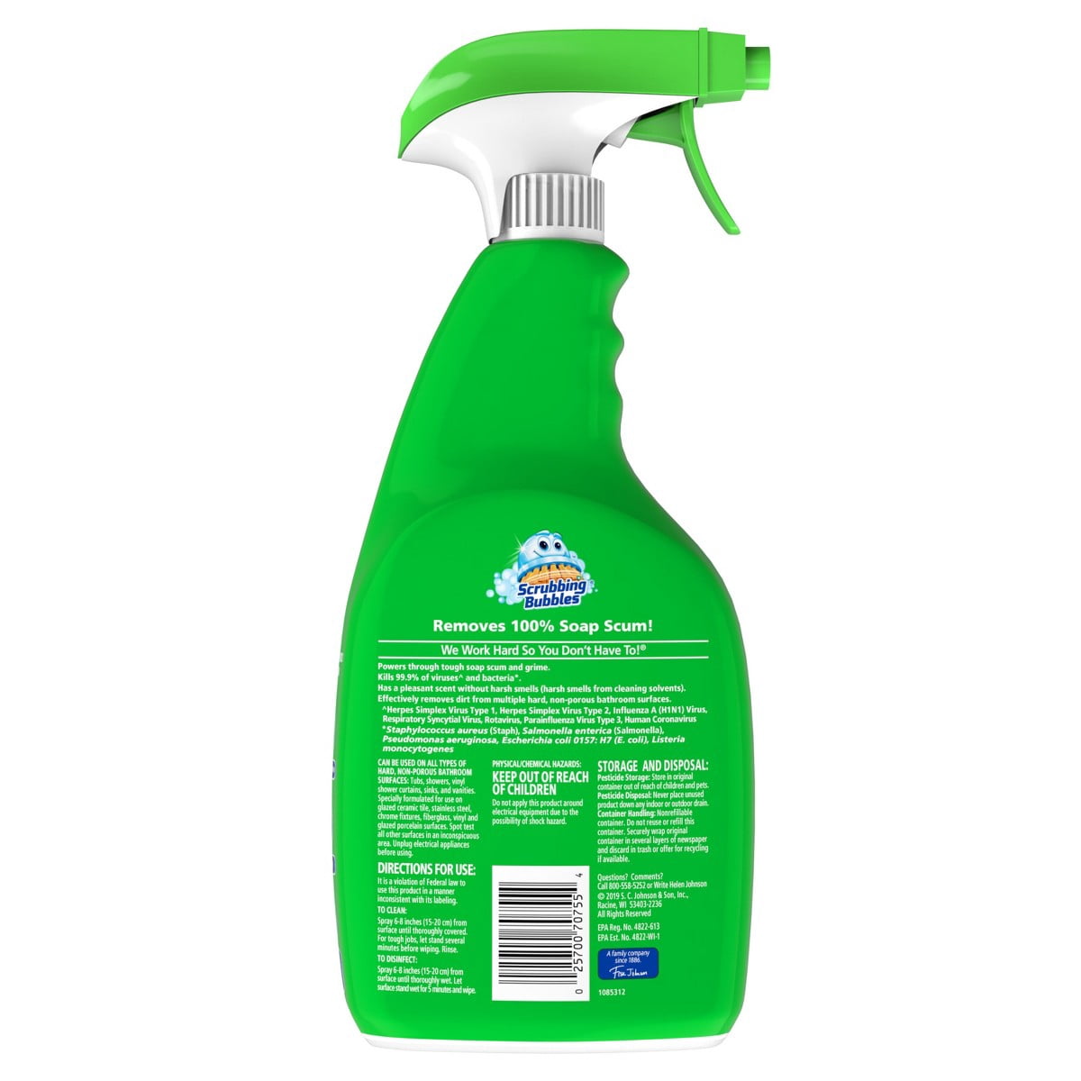 Scrubbing Bubbles Bathroom Cleaner Disinfectant Spray Grime Fighter - Citrus - 32 fl oz: Shower - Toilet, Countertops, Bath Tub