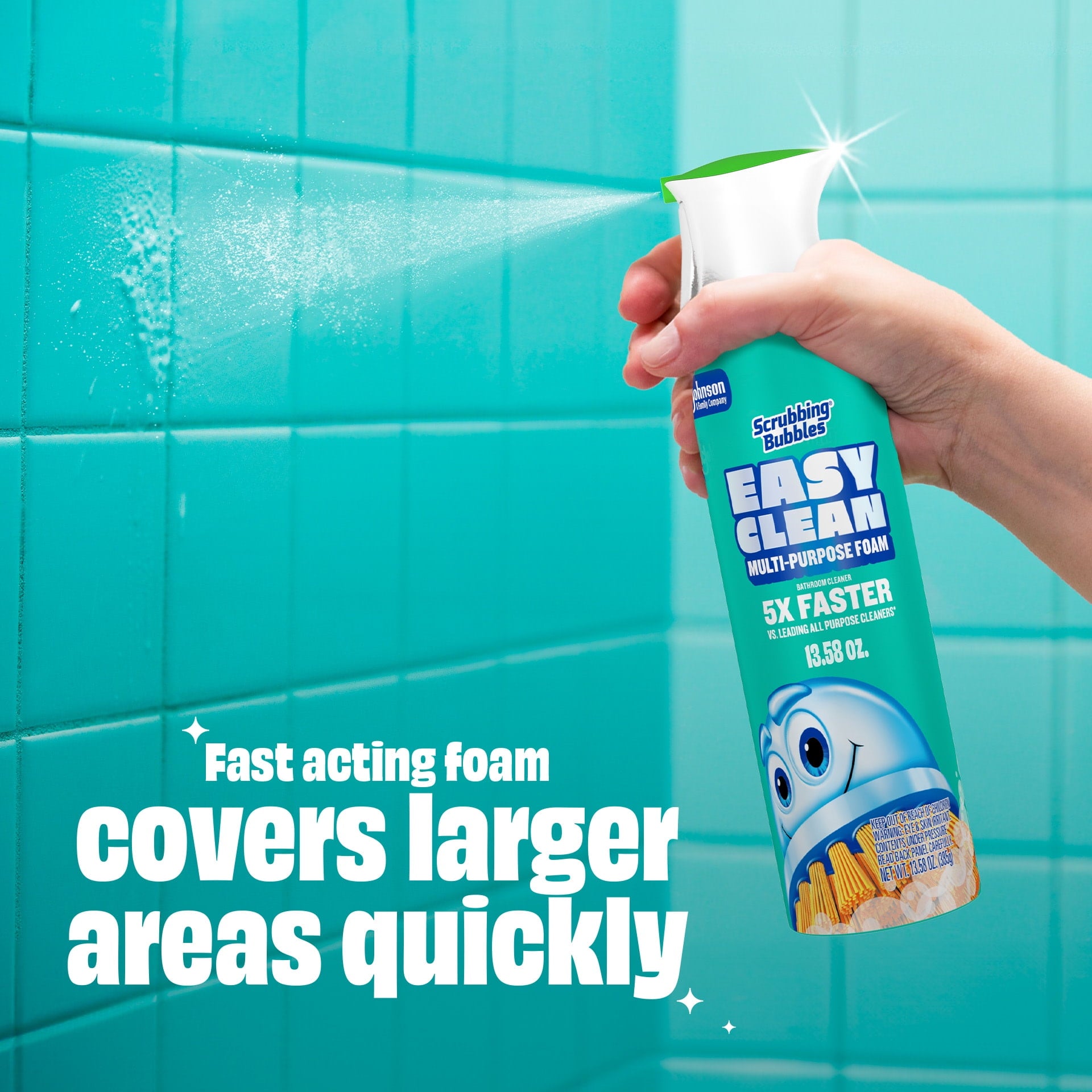Scrubbing Bubbles Easy Clean Multi-Purpose Bathroom Shower & Tub Cleaner and All-Purpose Cleaner - Aerosol Spray, 13.58 oz
