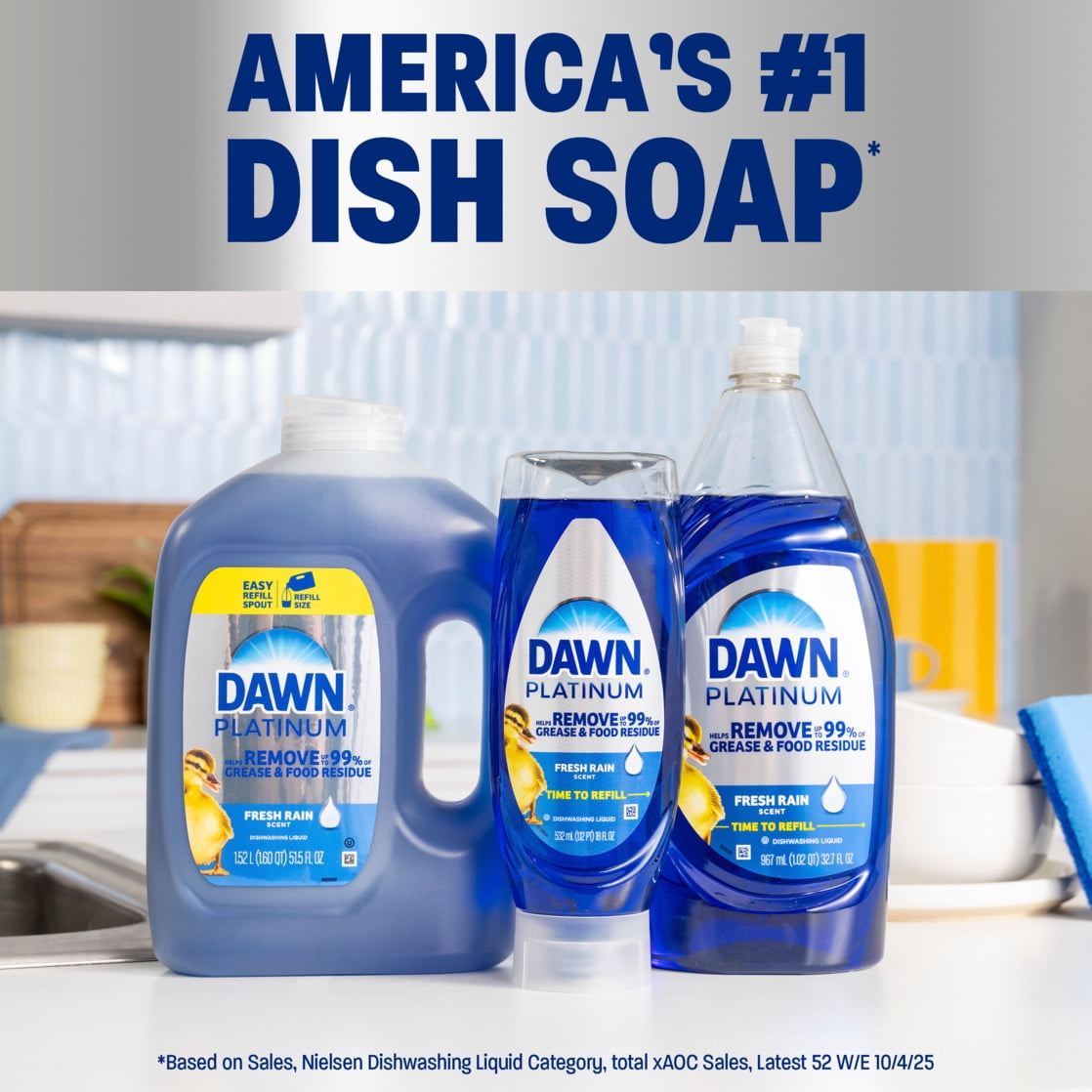 Dawn Platinum EZ Squueze Dish Soap Bleach Alternative Clean Lemon