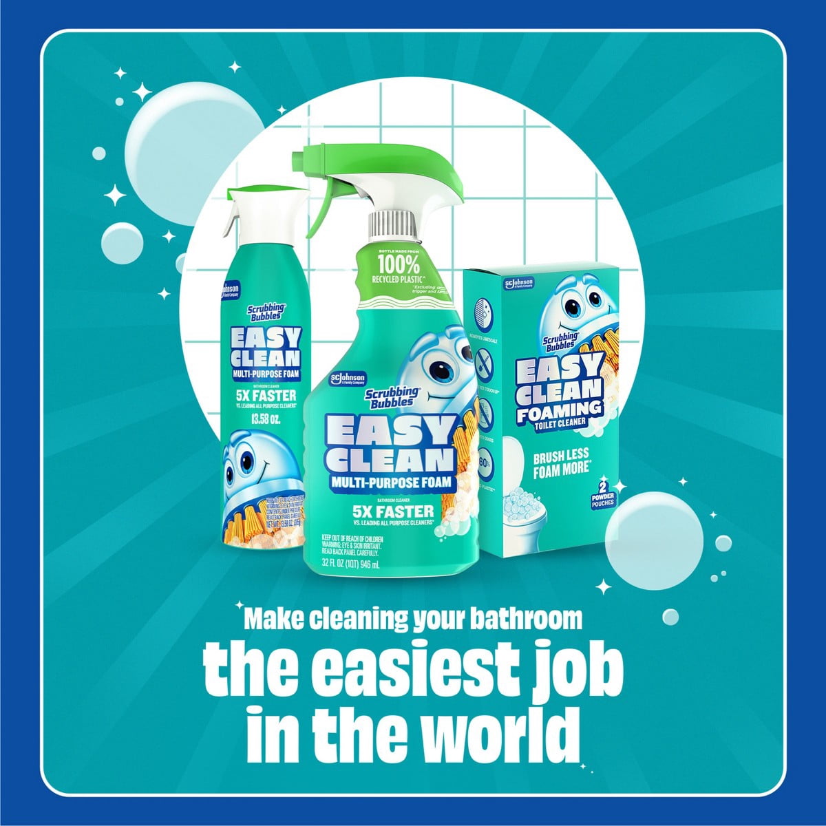 Scrubbing Bubbles Easy Clean Multi-Purpose Bathroom Foam Cleaner Spray - 32oz