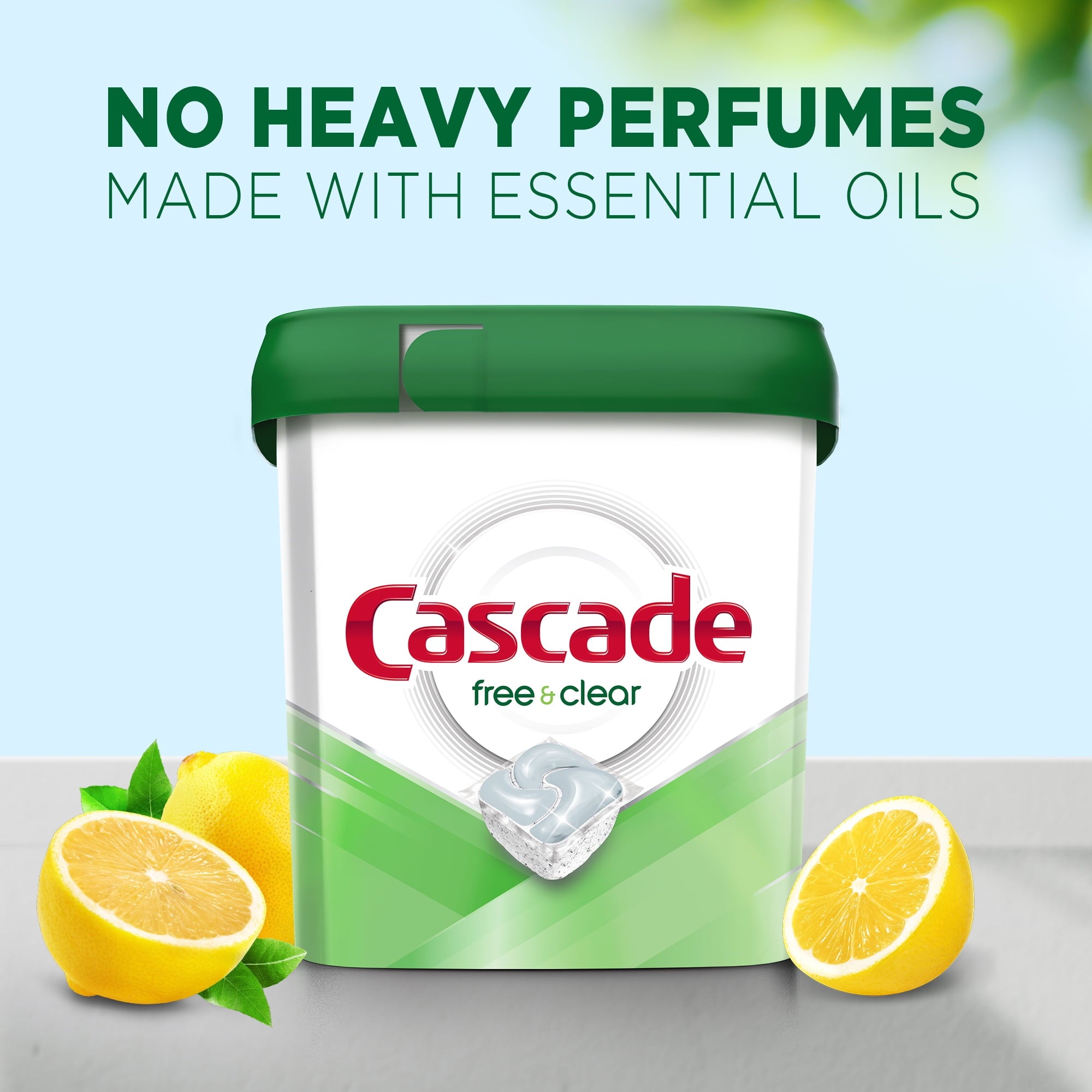 Cascade Free & Clear Action Pacs - Dishwasher Detergent, Lemon Essence, 62 Count