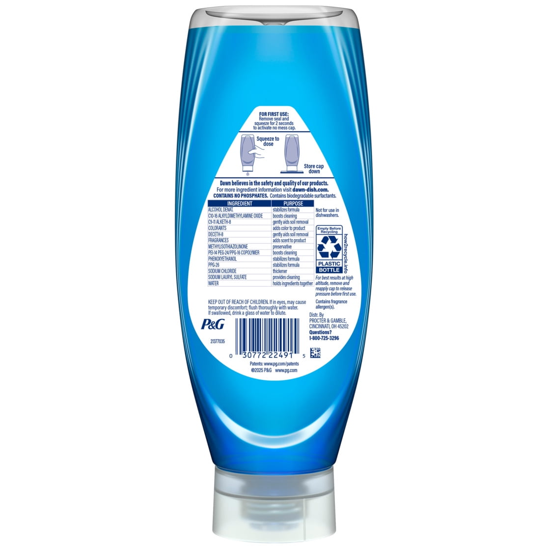 Dawn Ultra - EZ Squeeze Dish Soap, Dishwashing Liquid, Strawberry Fields, 22oz