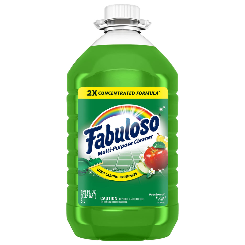 Fabuloso 2X Multi-Purpose Cleaner - No Rinse Floor Cleaner, Passion of Fruits Scent, 169 fl oz