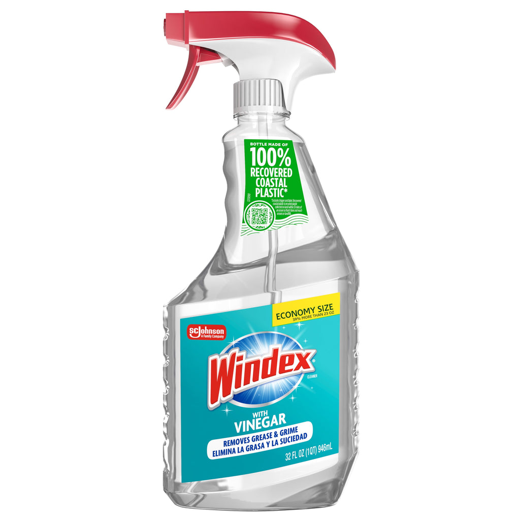 Windex with Vinegar Glass - Window, Mirror, and Glass Stove Top Cleaner, Spray Bottle, 32 fl oz