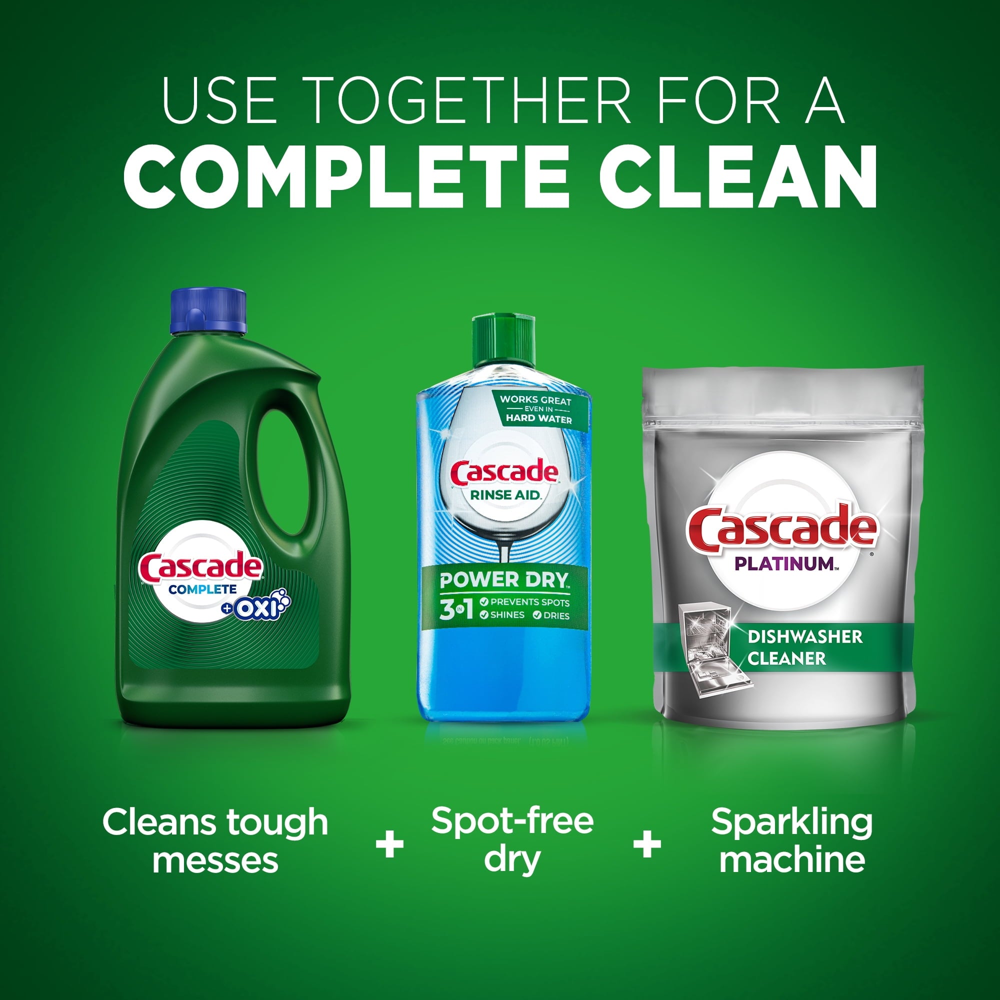 Cascade Complete Gel + Oxi - Dishwasher Detergent, 60 fl oz