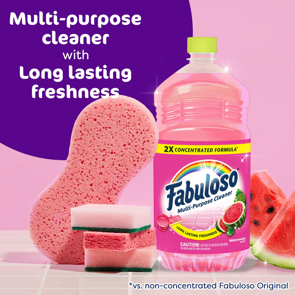 Fabuloso 2X Multi-Purpose Cleaner - No Rinse Floor Cleaner, Watermelon Scent, 56 fl oz