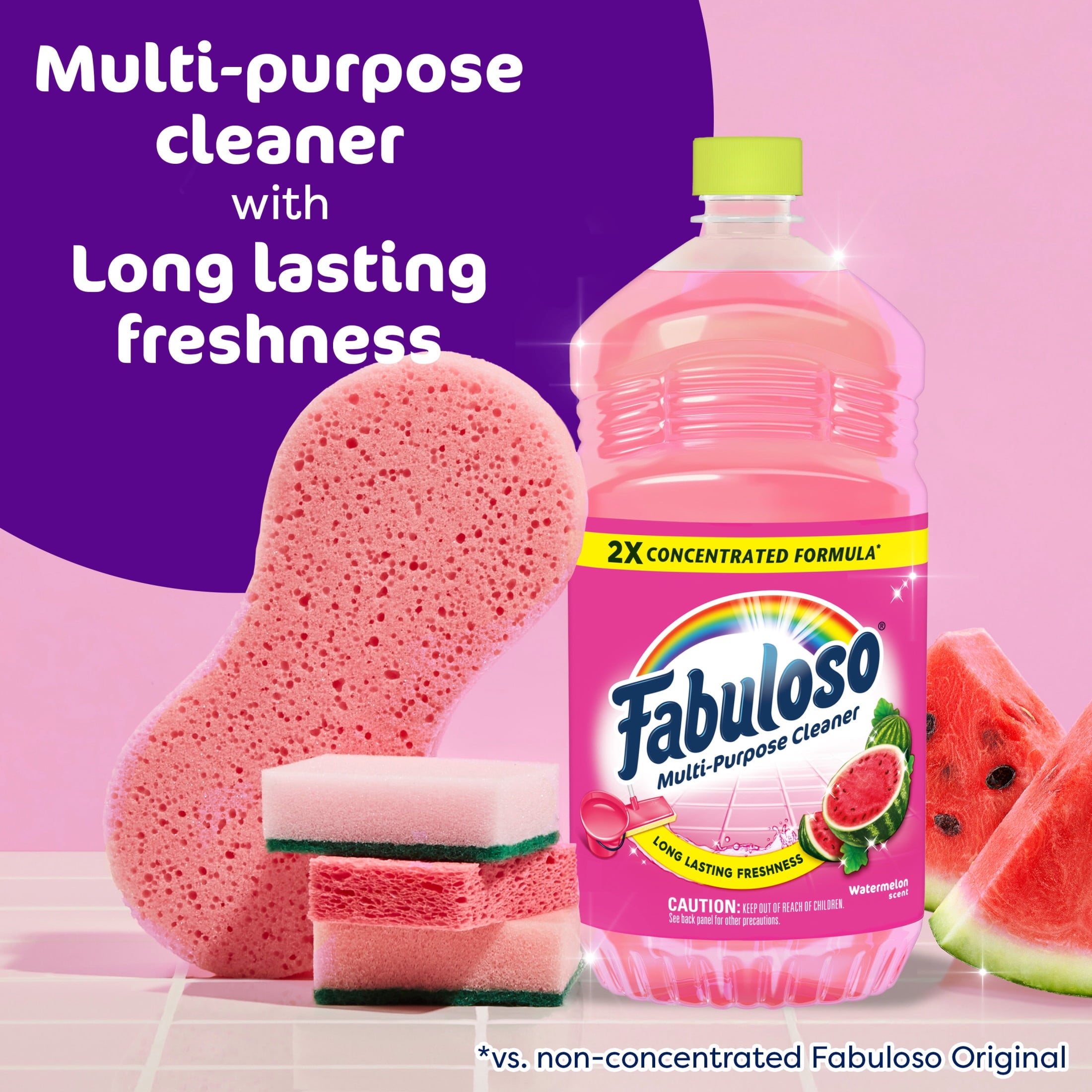 Fabuloso 2X Multi-Purpose Cleaner - No Rinse Floor Cleaner, Watermelon Scent, 56 fl oz