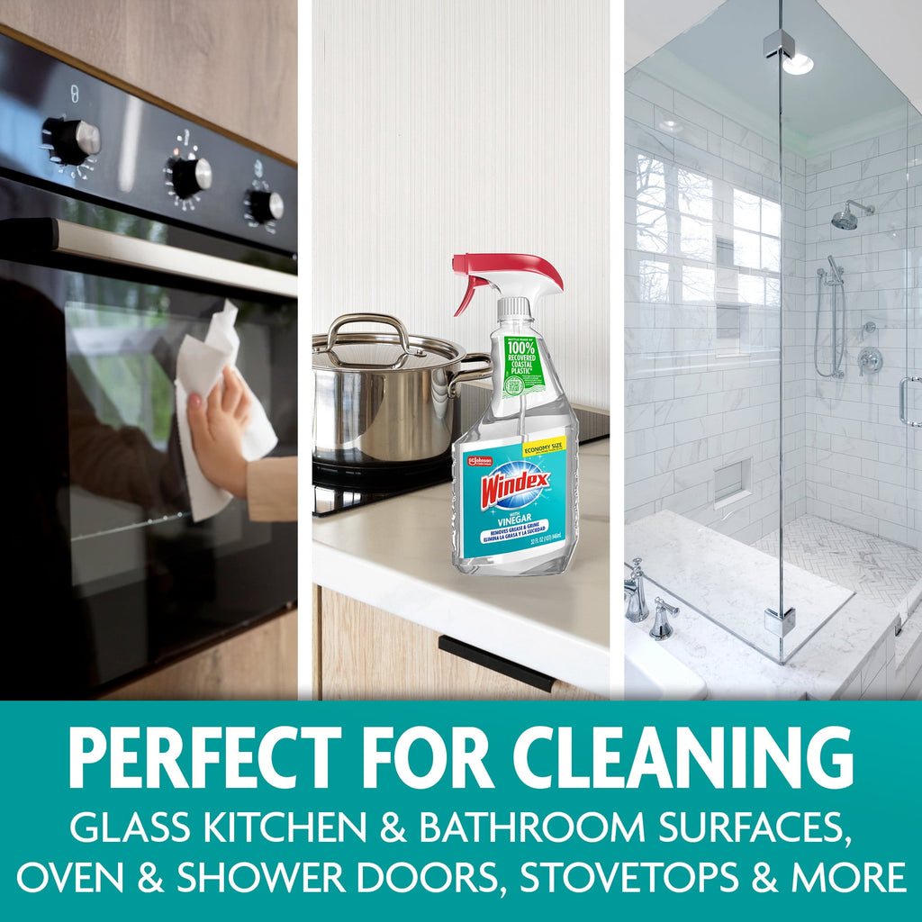 Windex with Vinegar Glass - Window, Mirror, and Glass Stove Top Cleaner, Spray Bottle, 32 fl oz