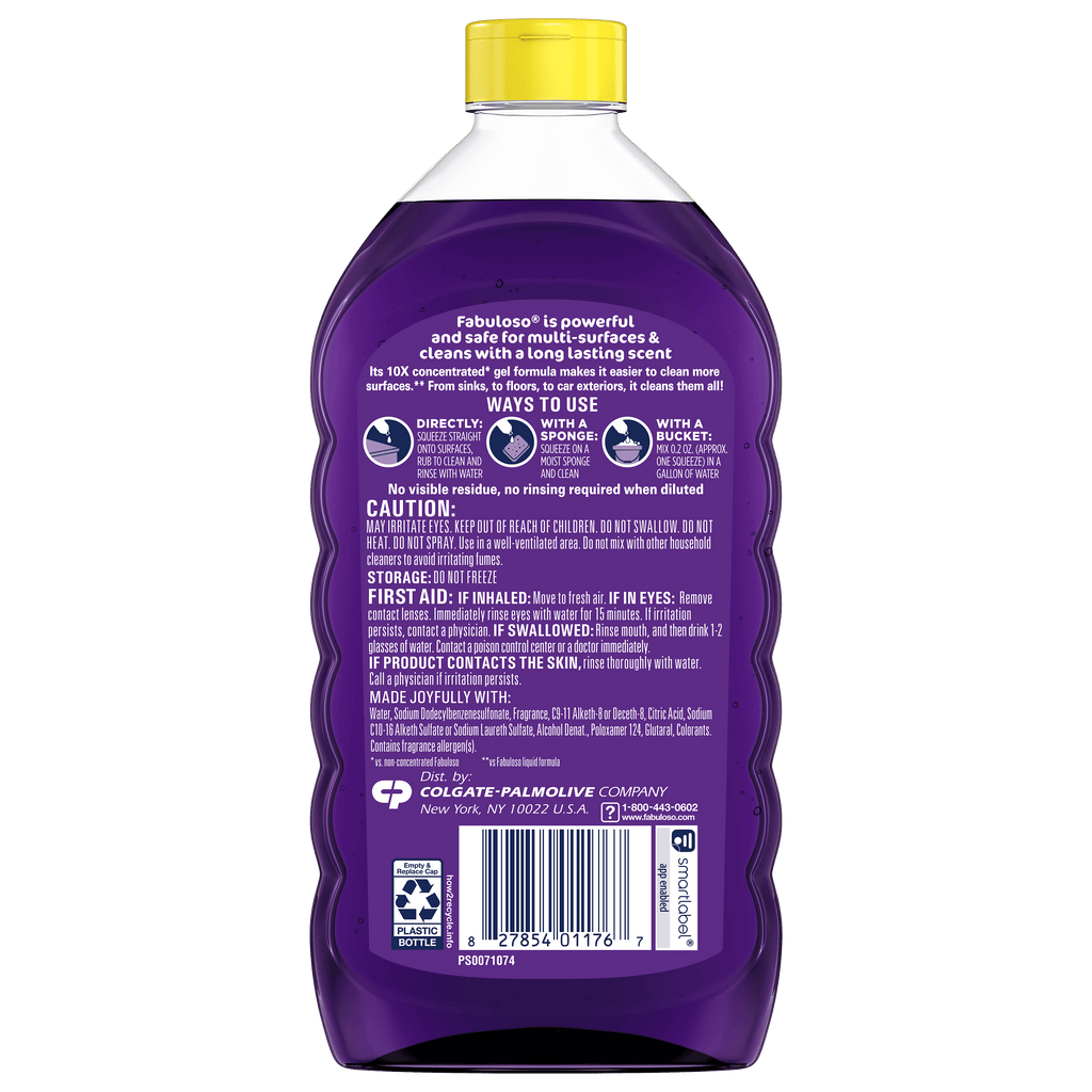 Fabuloso 10X Concentrated Gel - Multi-Purpose Cleaner, Toilet Cleaner, Floor Cleaner, Lavender Scent, 12 fl oz Bottle