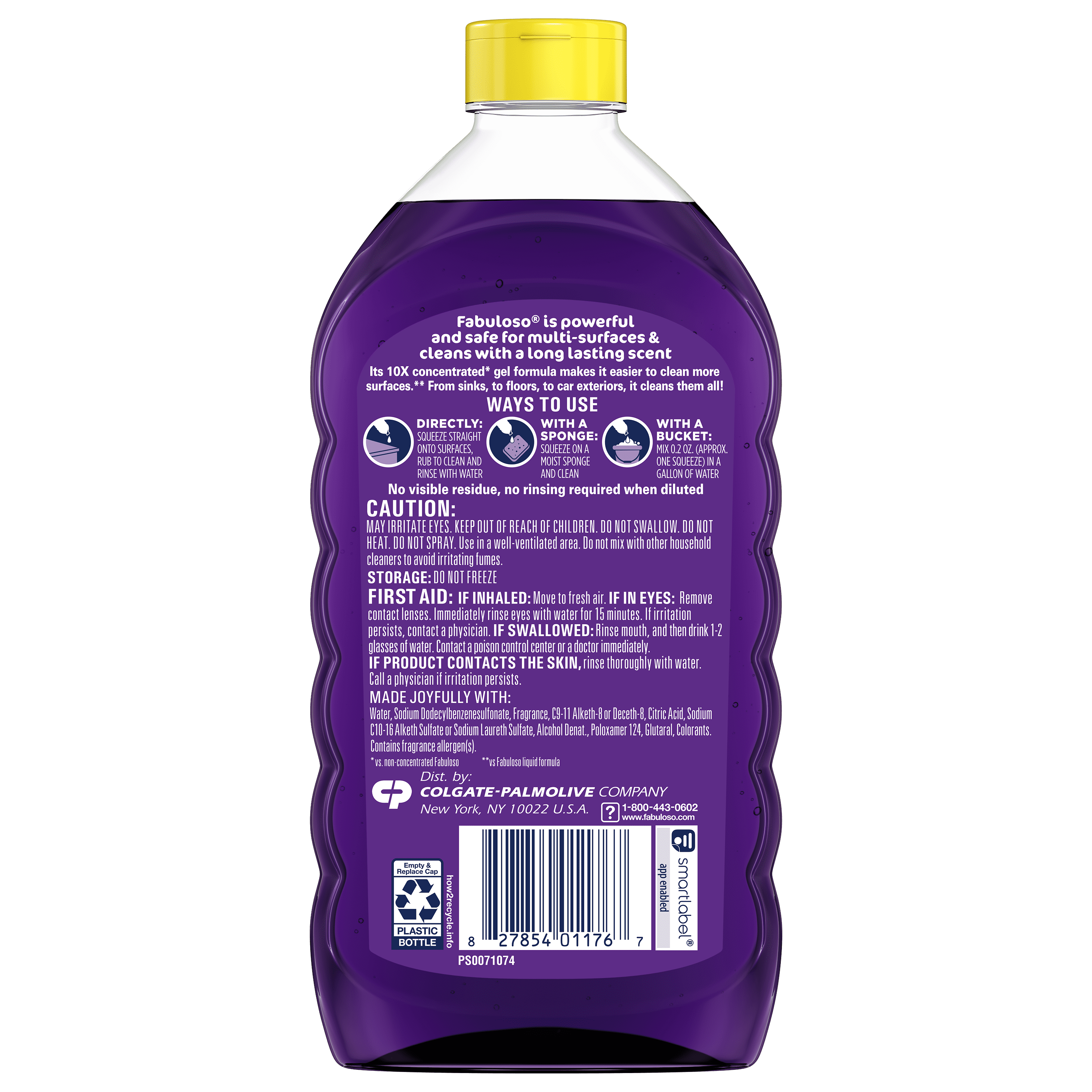 Fabuloso 10X Concentrated Gel - Multi-Purpose Cleaner, Toilet Cleaner, Floor Cleaner, Lavender Scent, 12 fl oz Bottle