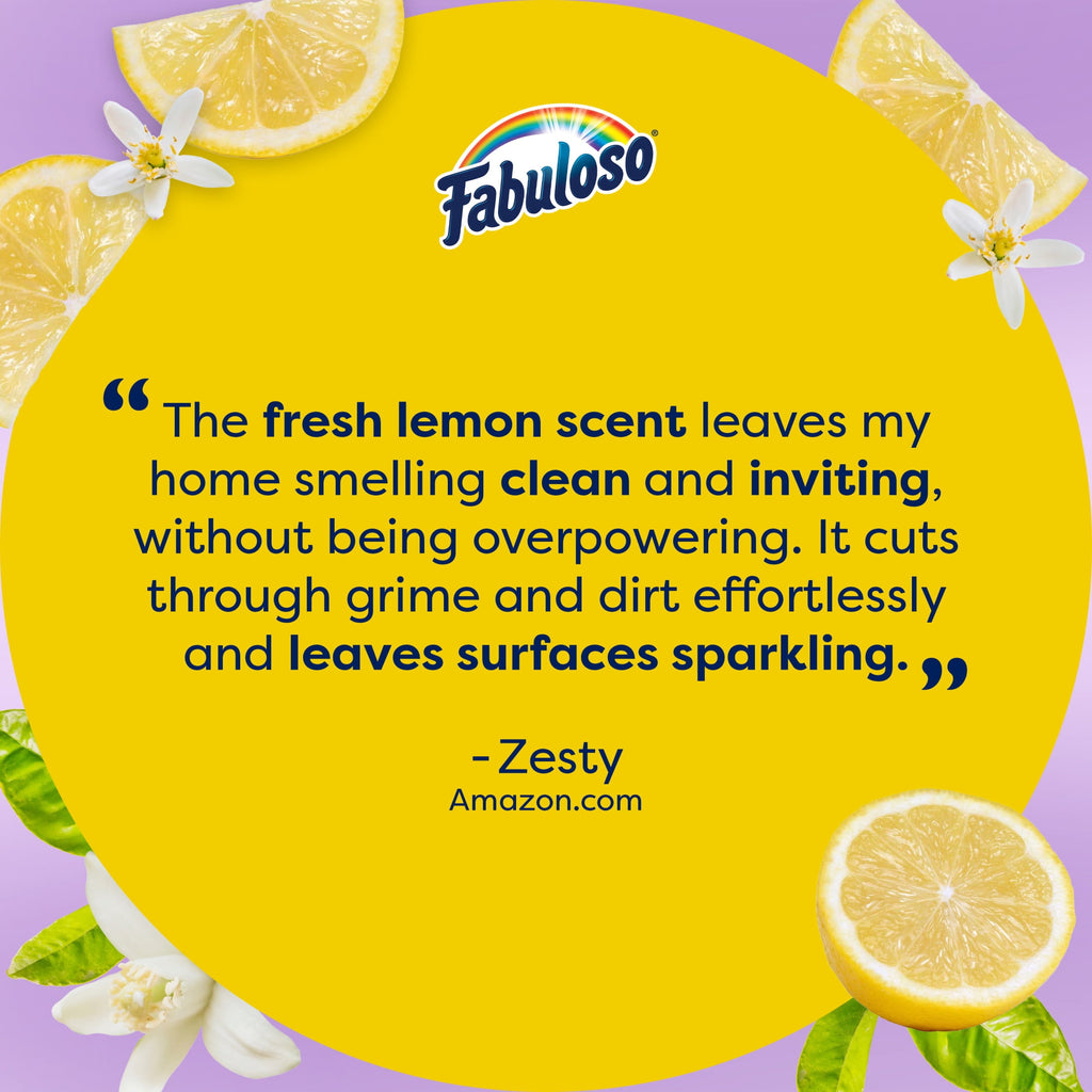 Fabuloso 2X Multi-Purpose Cleaner - No Rinse Floor Cleaner, Refreshing Lemon Scent, 56 fl oz